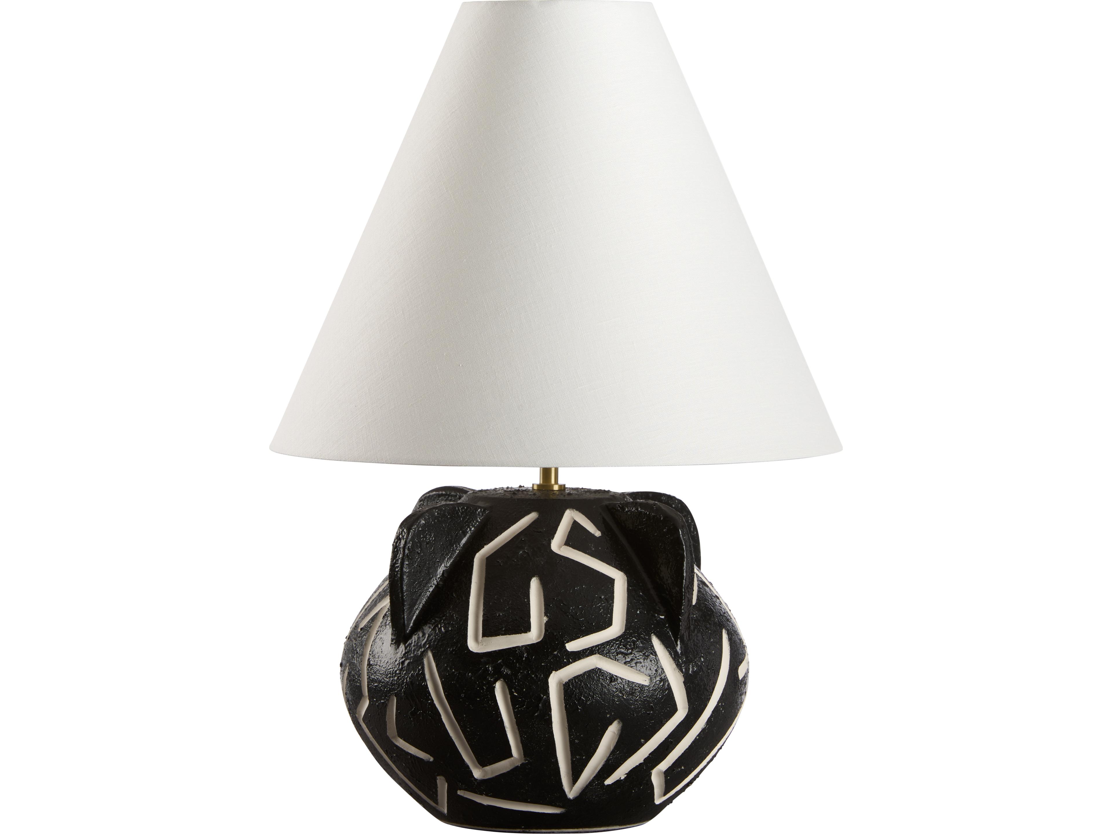 Wildwood Rough Black Glaze With White Scratches Traditional Table Lamp