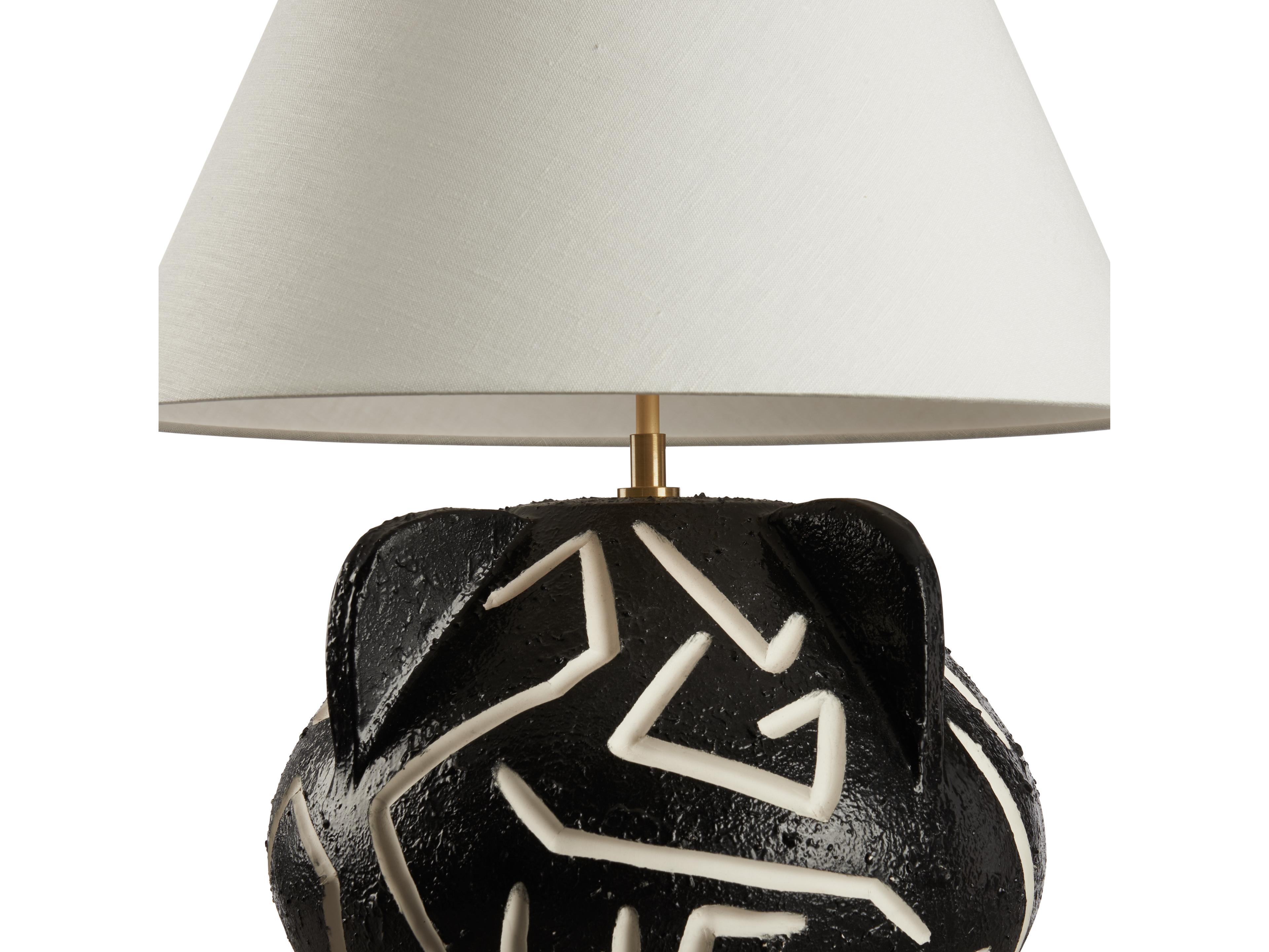 Wildwood Rough Black Glaze With White Scratches Traditional Table Lamp