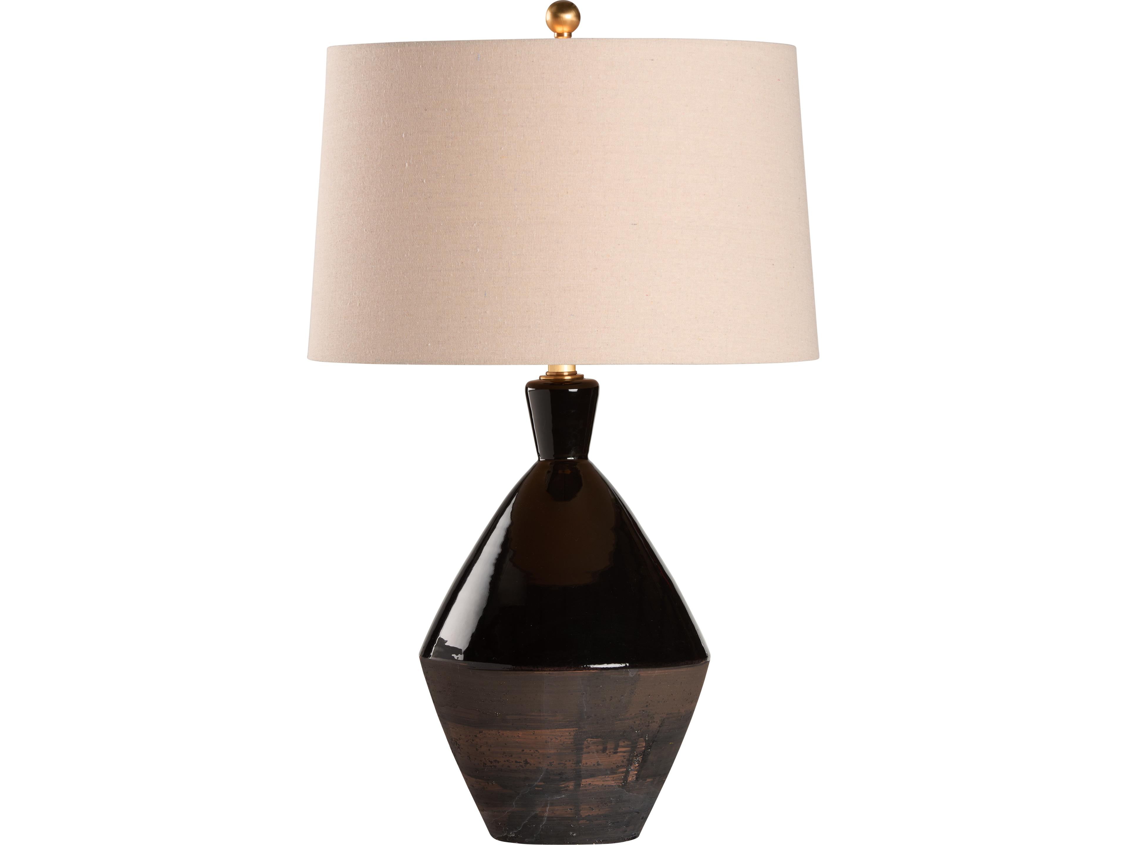 Brown Glaze Traditional Buffet Lamp