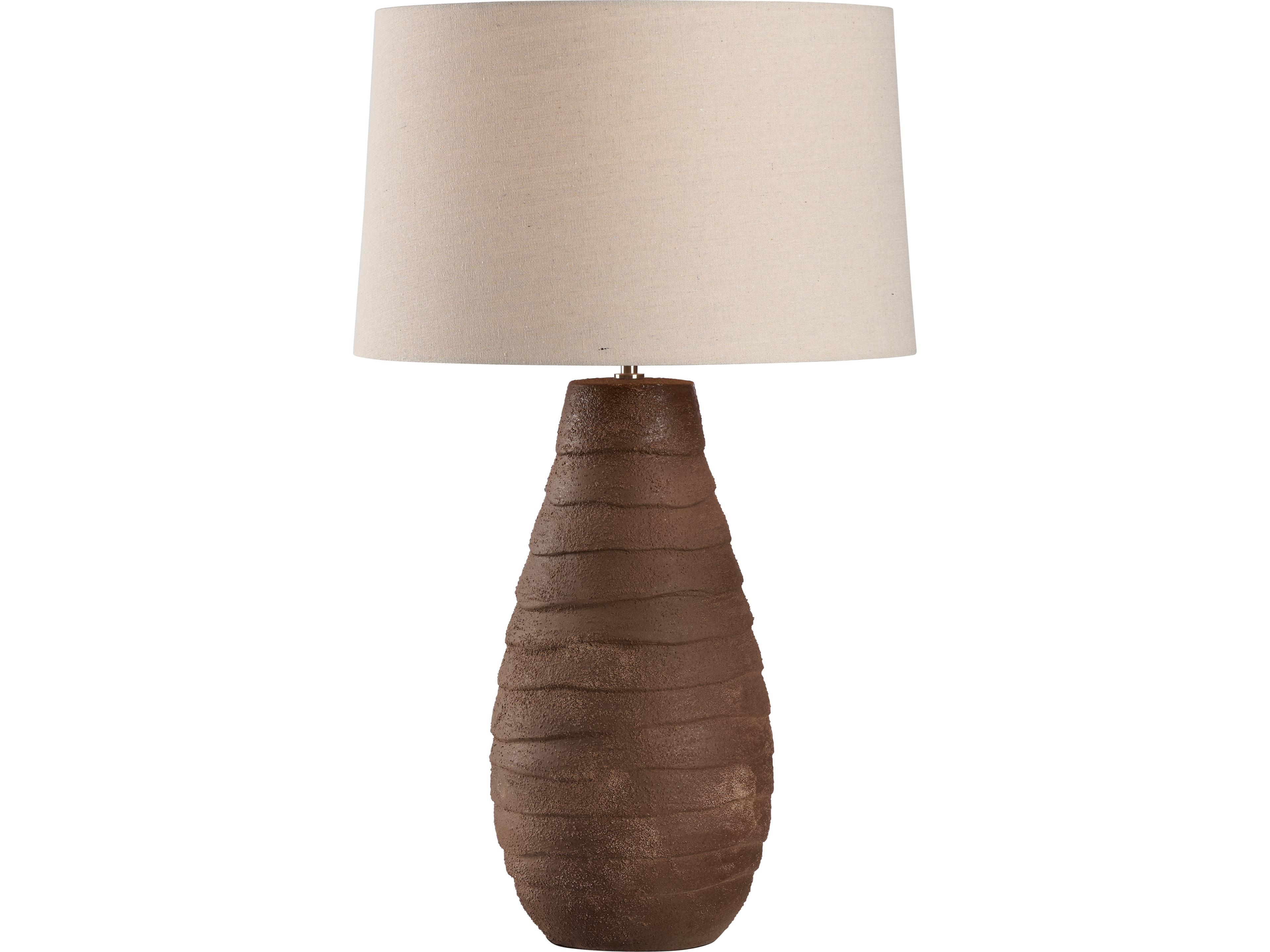 Brown Sand Glaze Traditional Table Lamp