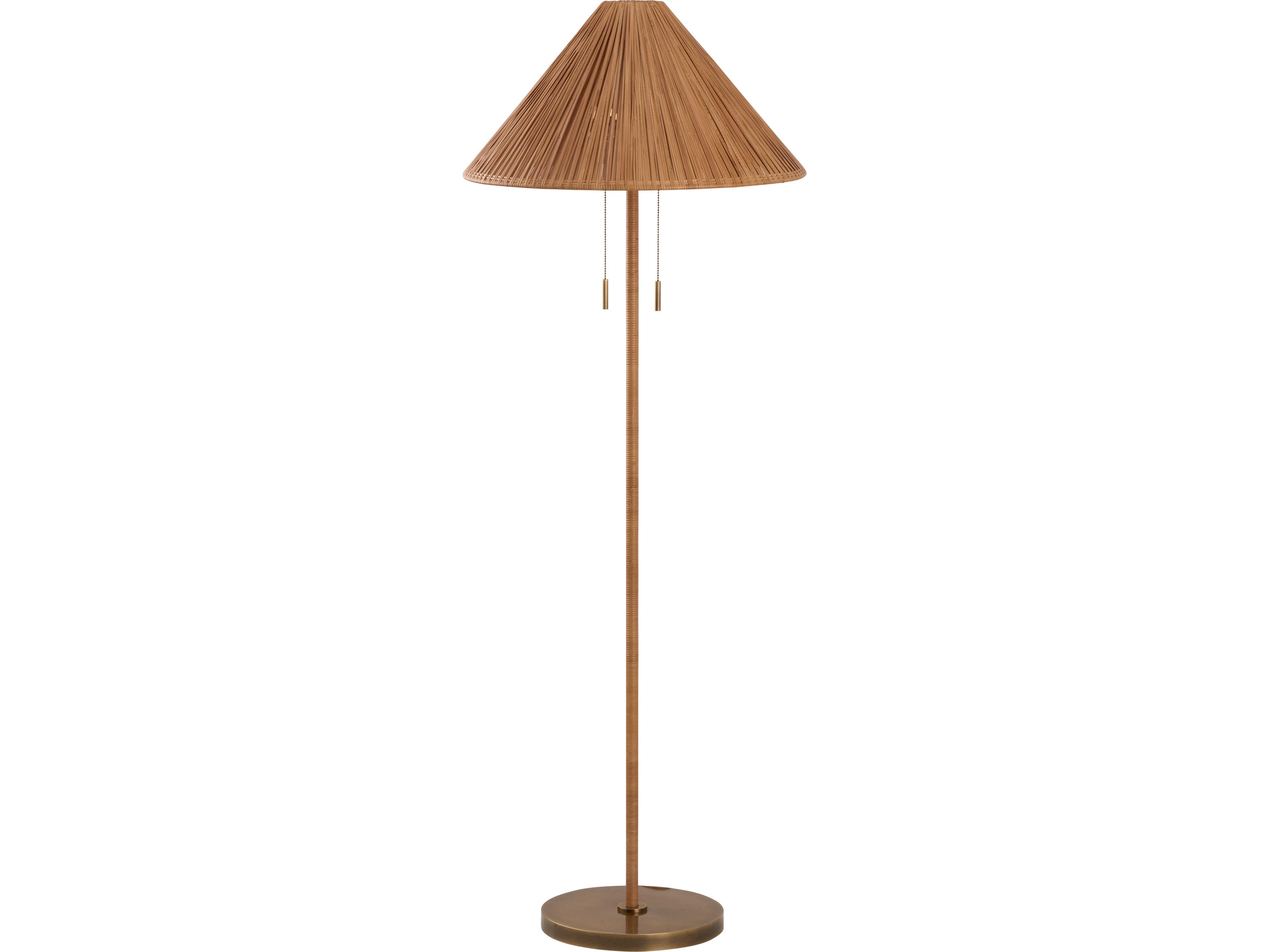 Natural Antique Brass Floor Lamp