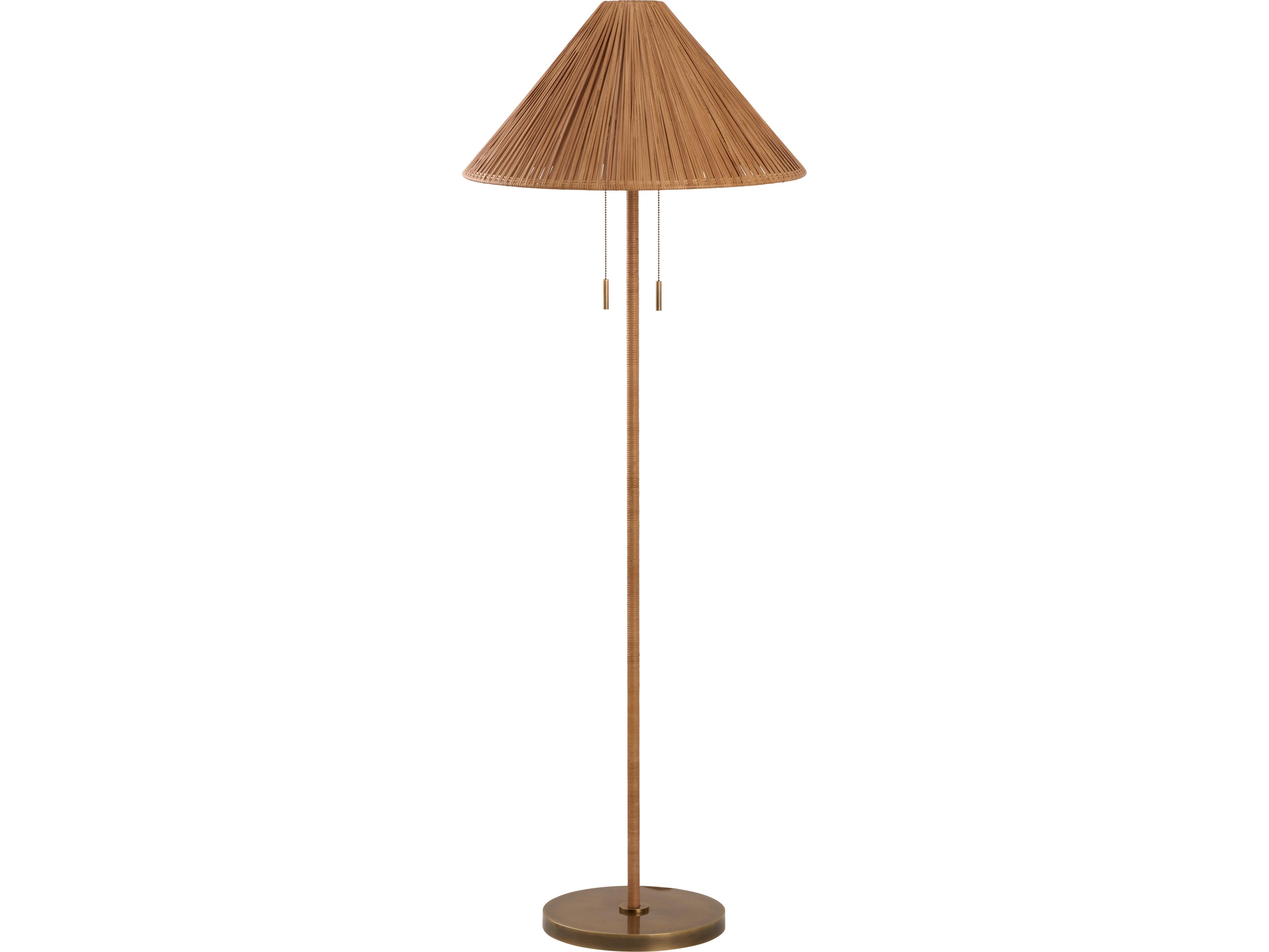 Wildwood Natural Antique Brass Floor Lamp