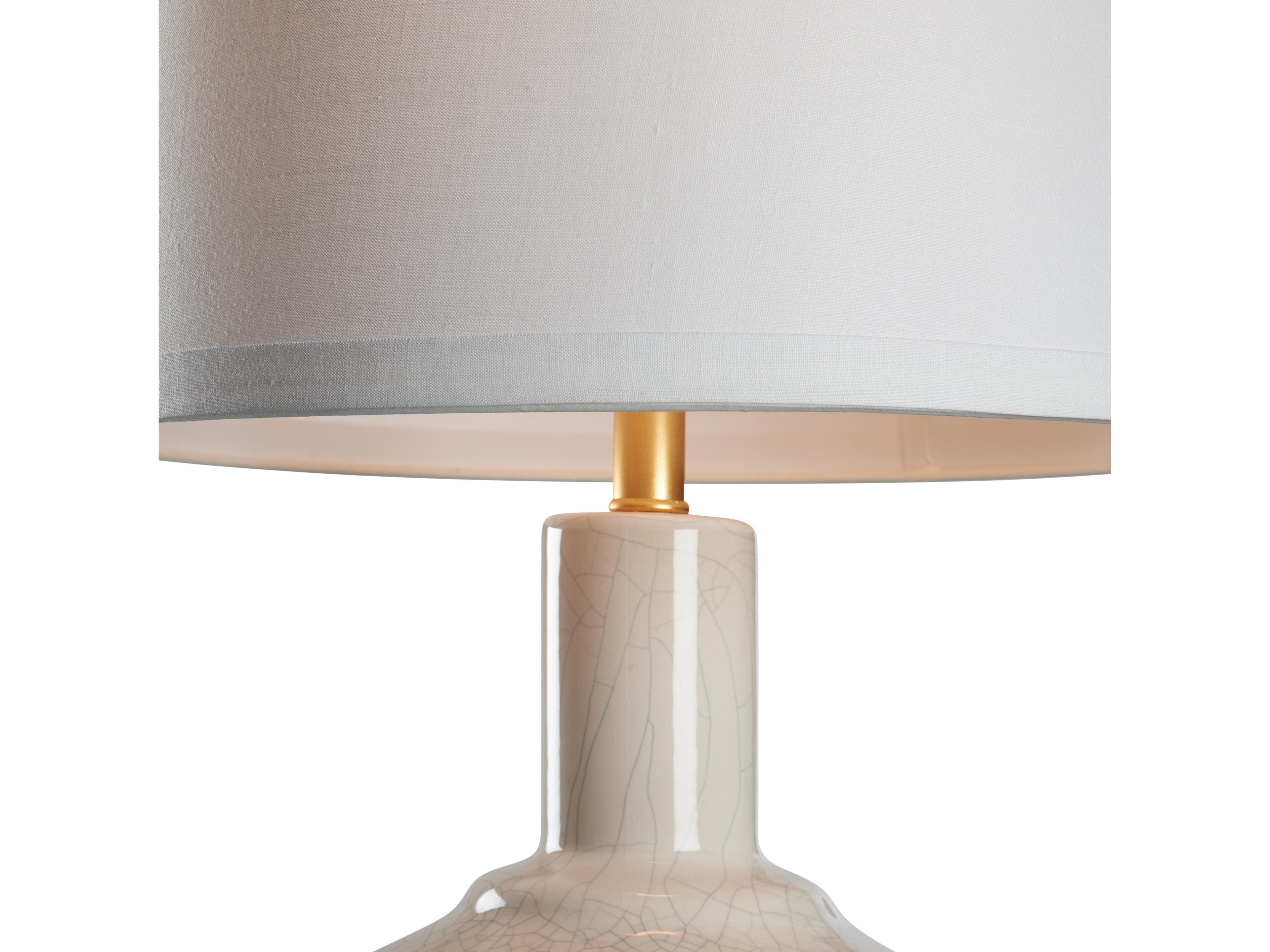 Wildwood Crackled Snow Glaze Antique Gold Leaf White Table Lamp