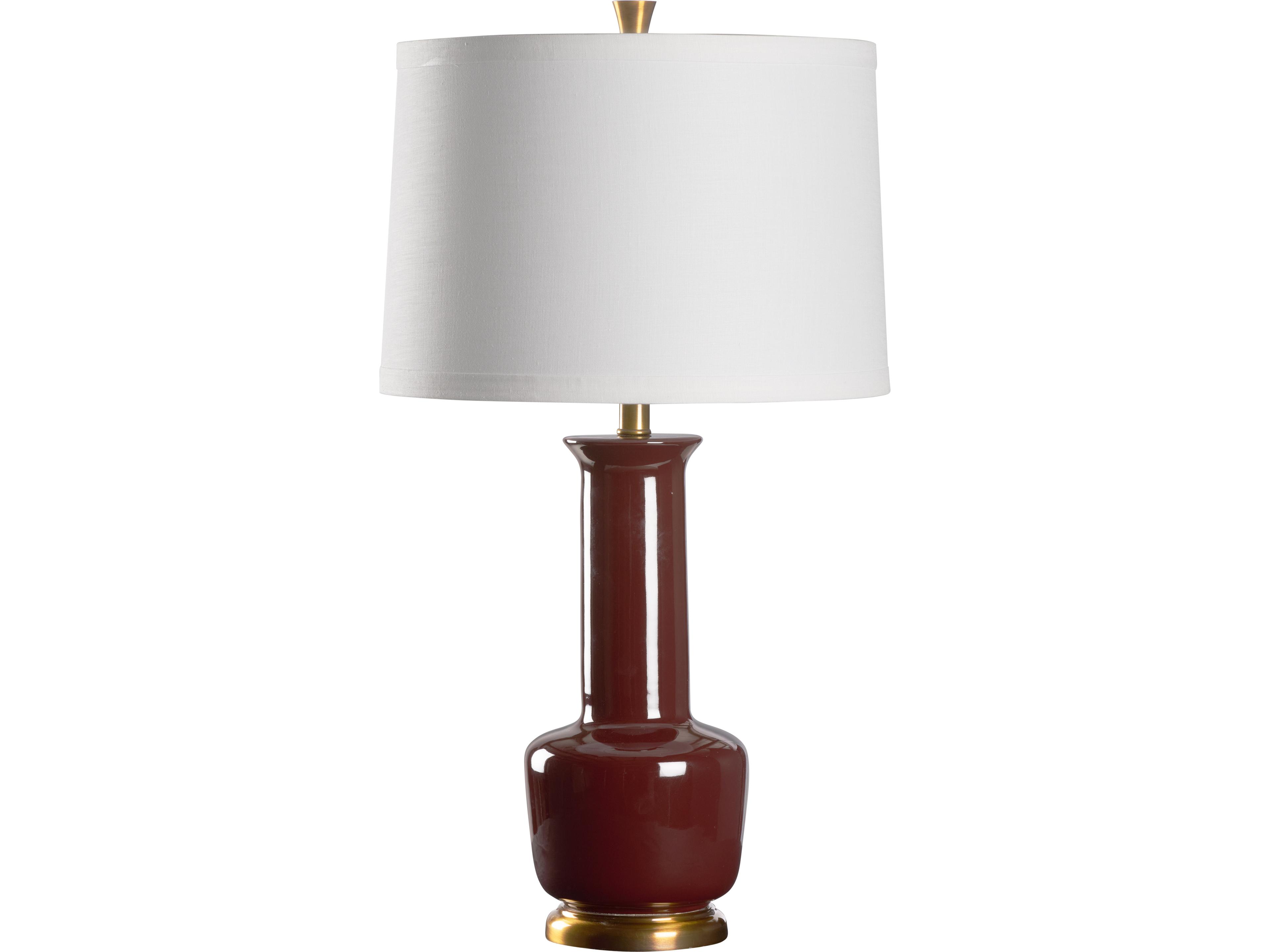Wildwood Aubergine Antique Brass Brown Table Lamp