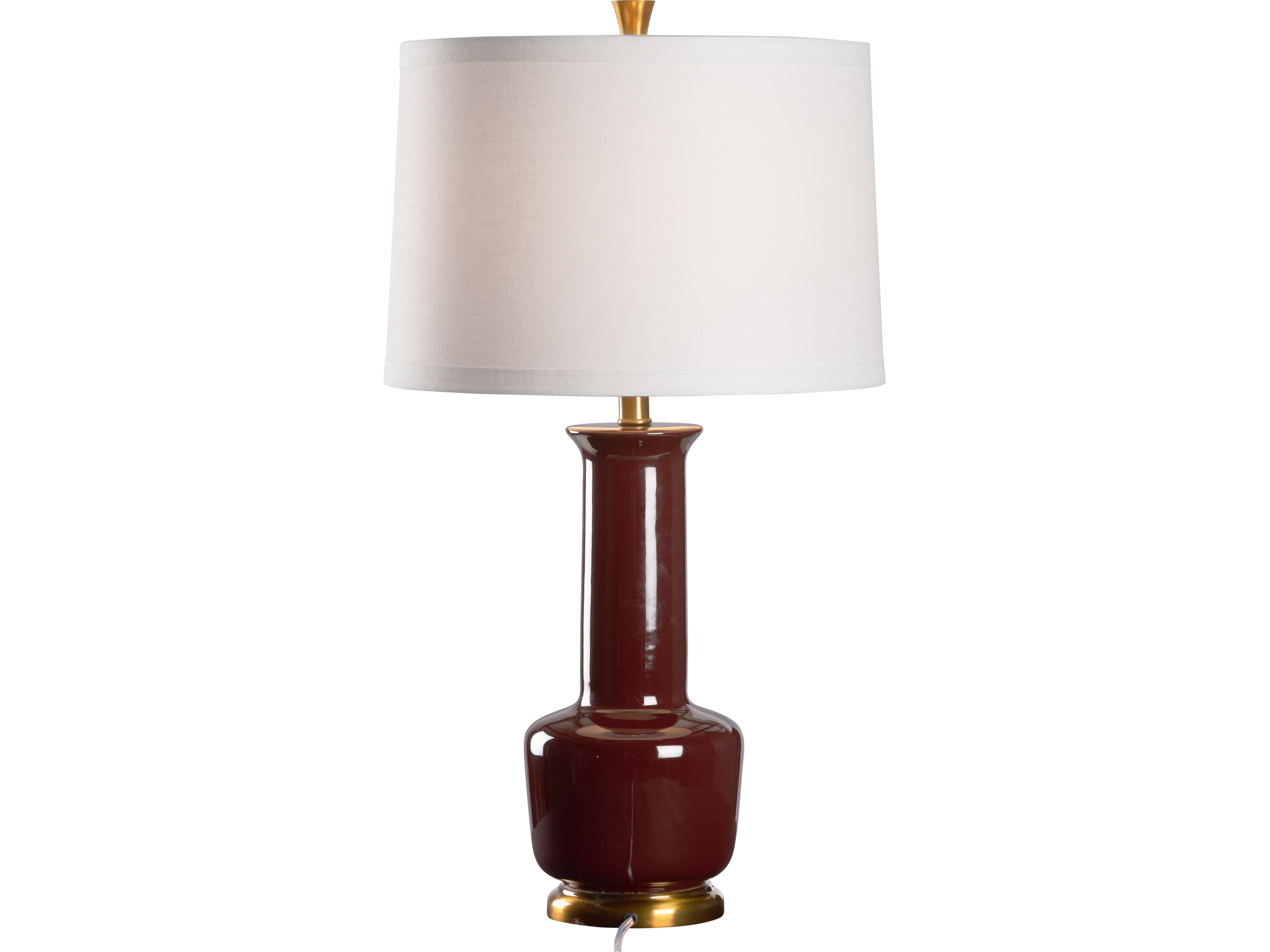 Wildwood Aubergine Antique Brass Brown Table Lamp