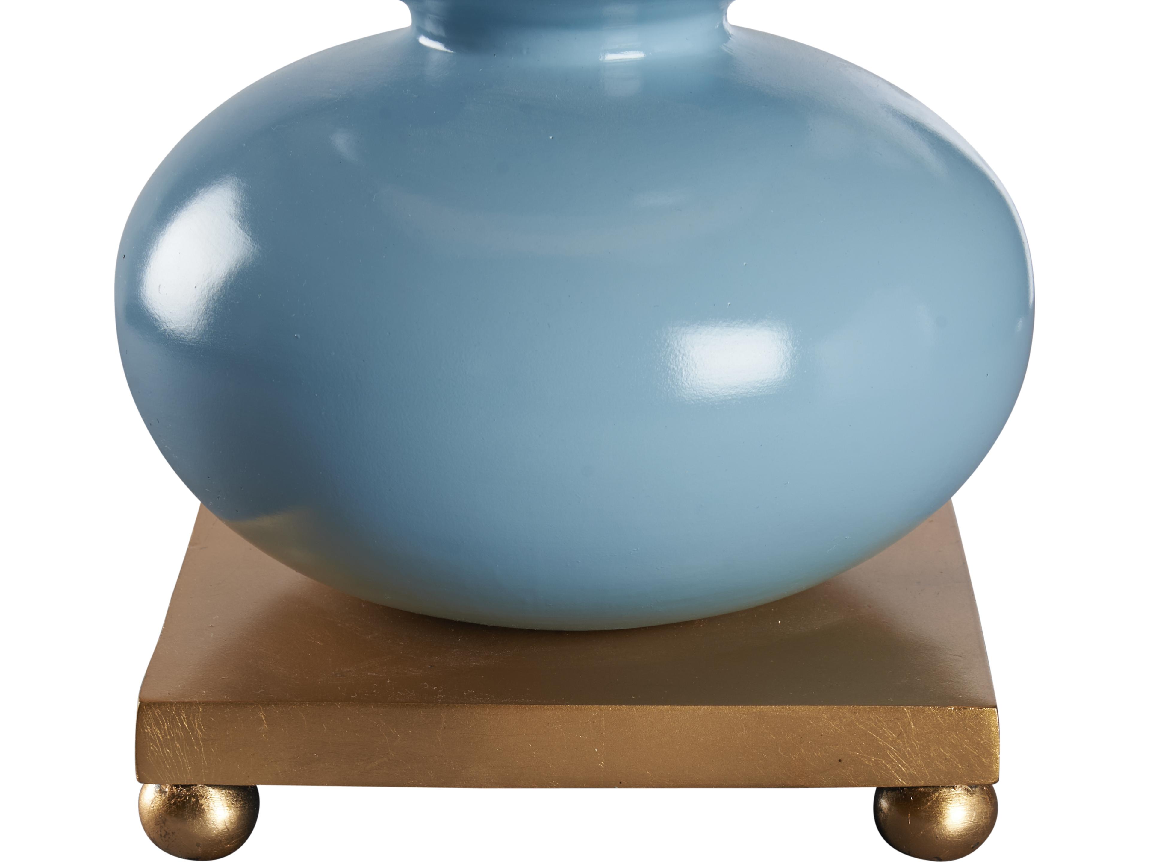 Wildwood Sky Blue Gold Leaf Table Lamp