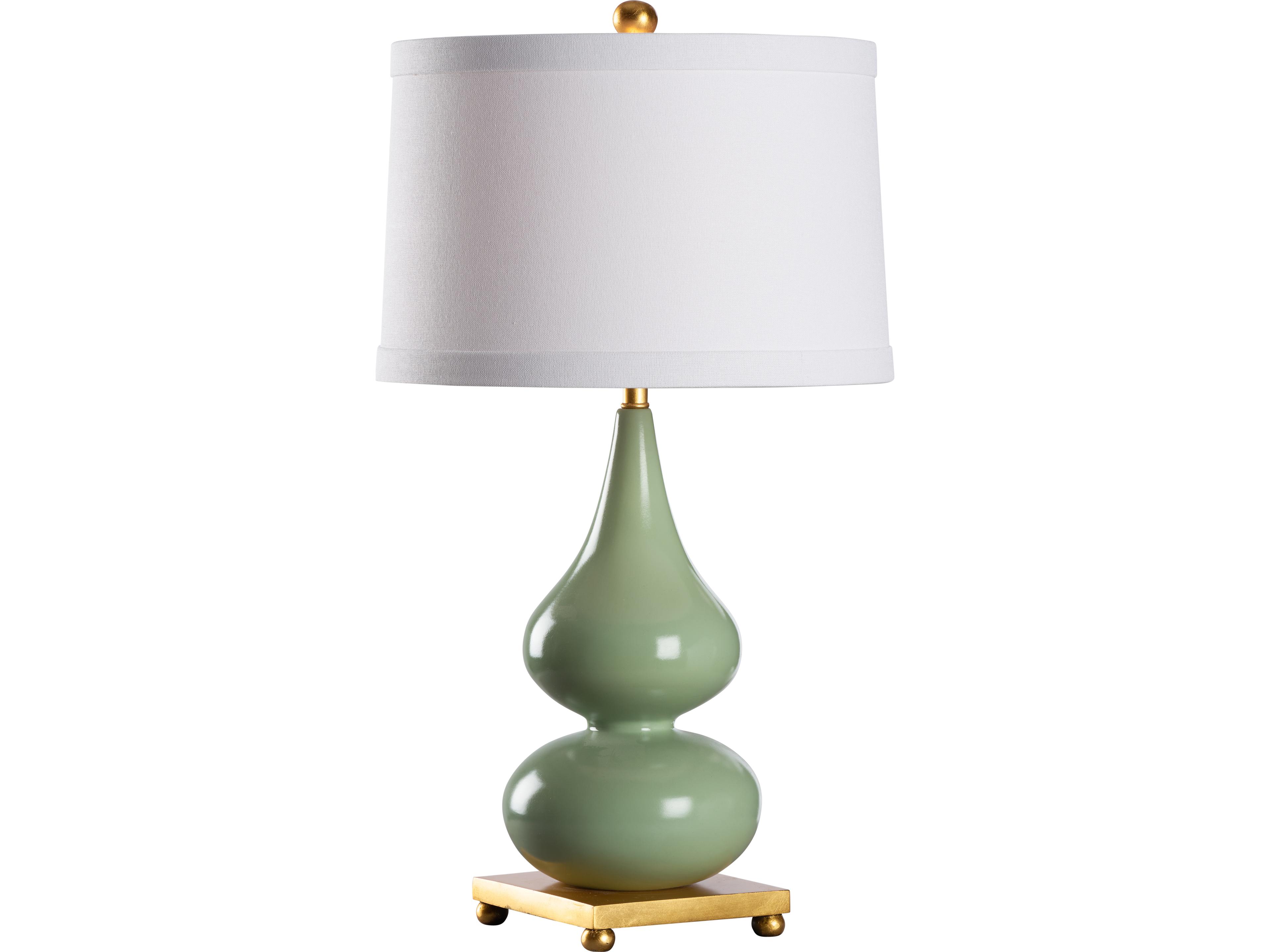 Wildwood Laurel Green Gold Leaf Table Lamp