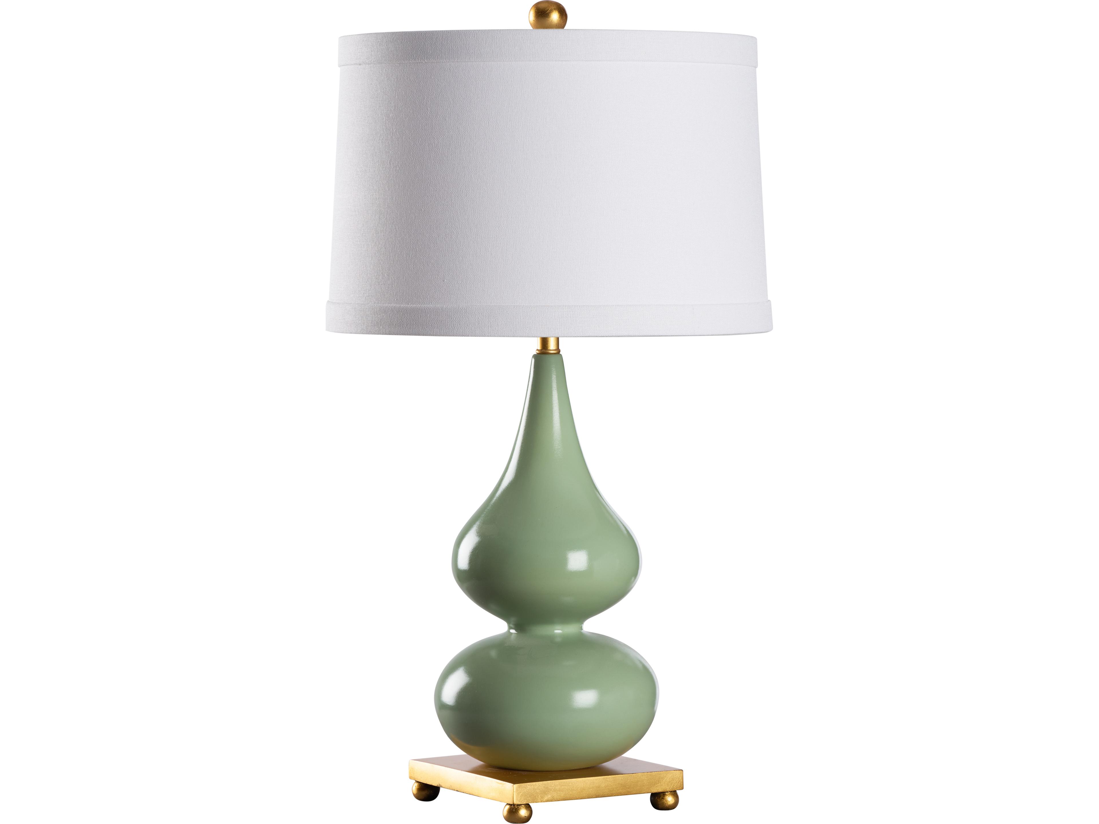 Wildwood Laurel Green Gold Leaf Table Lamp