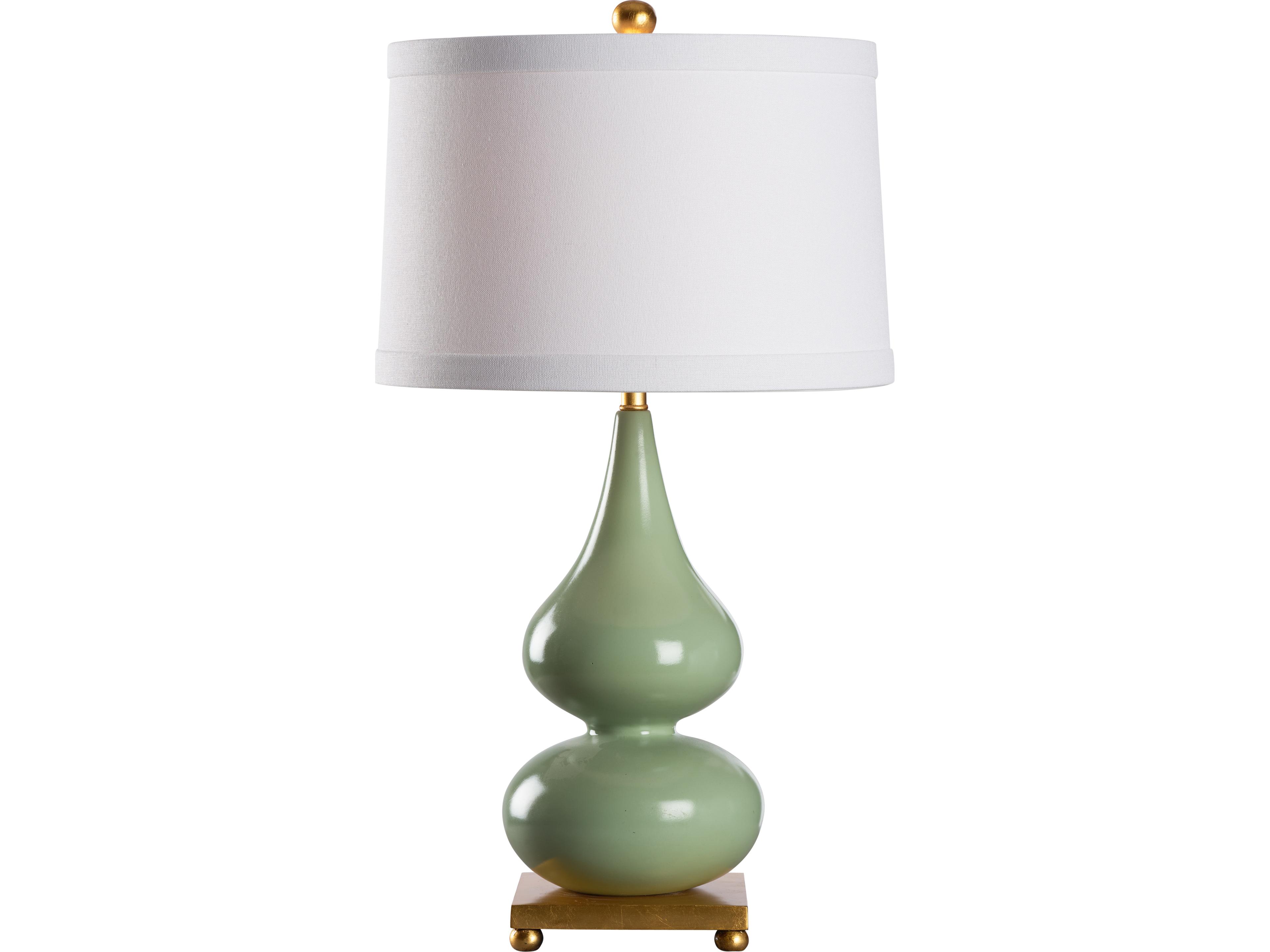 Wildwood Laurel Green Gold Leaf Table Lamp