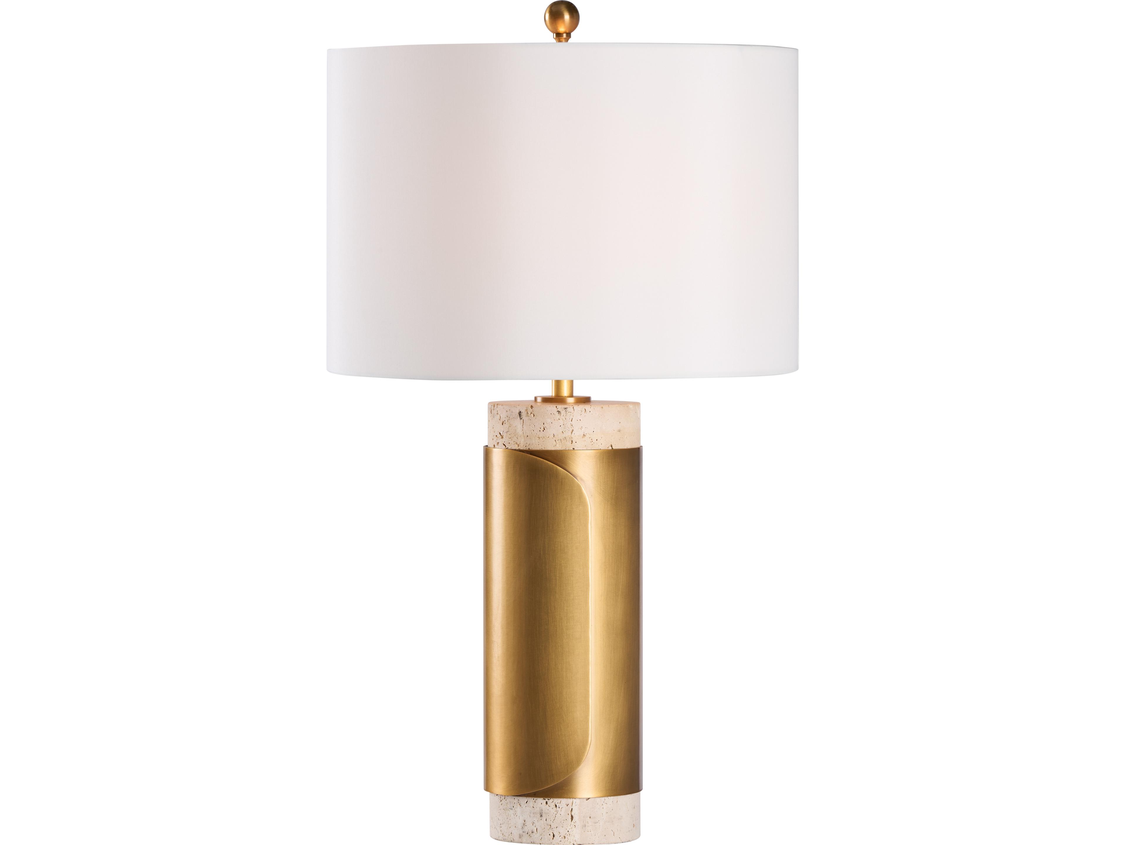 Wildwood Natural White Antique Gold Table Lamp