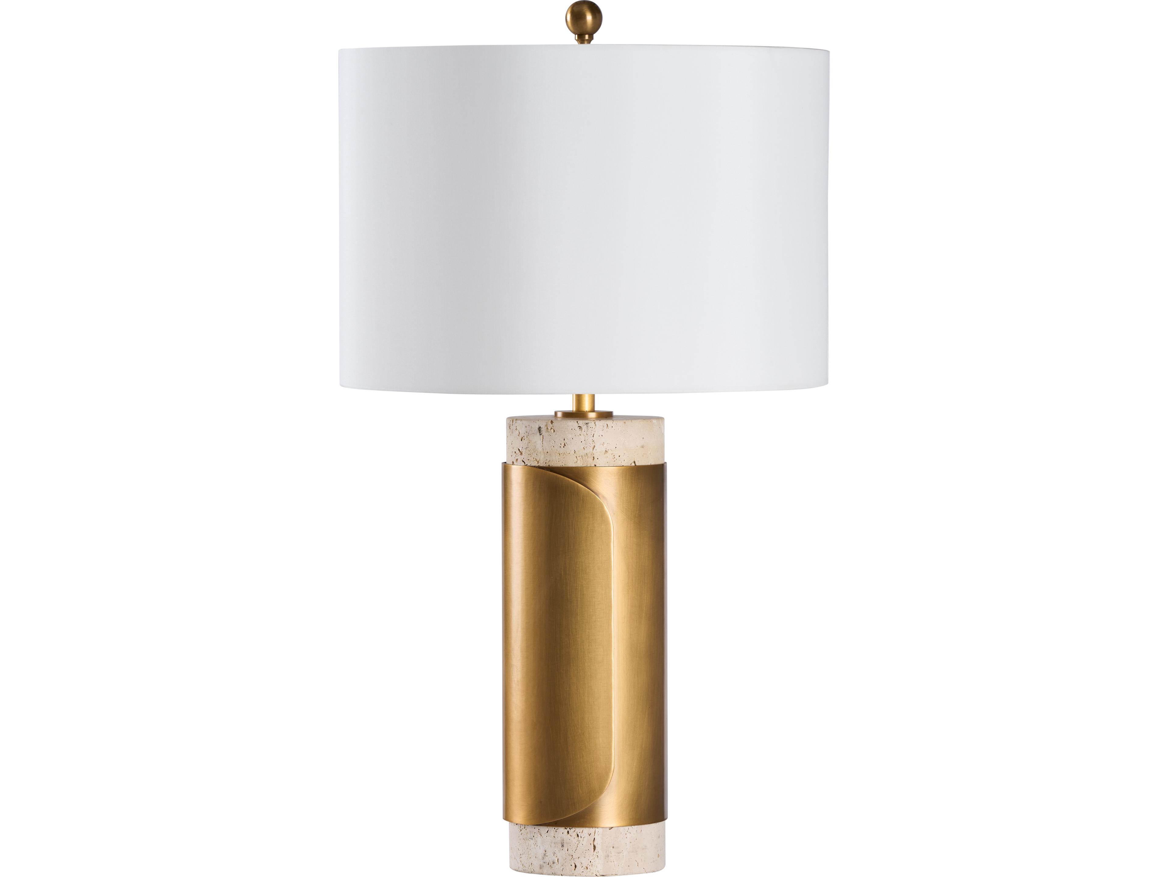 Wildwood Natural White Antique Gold Table Lamp