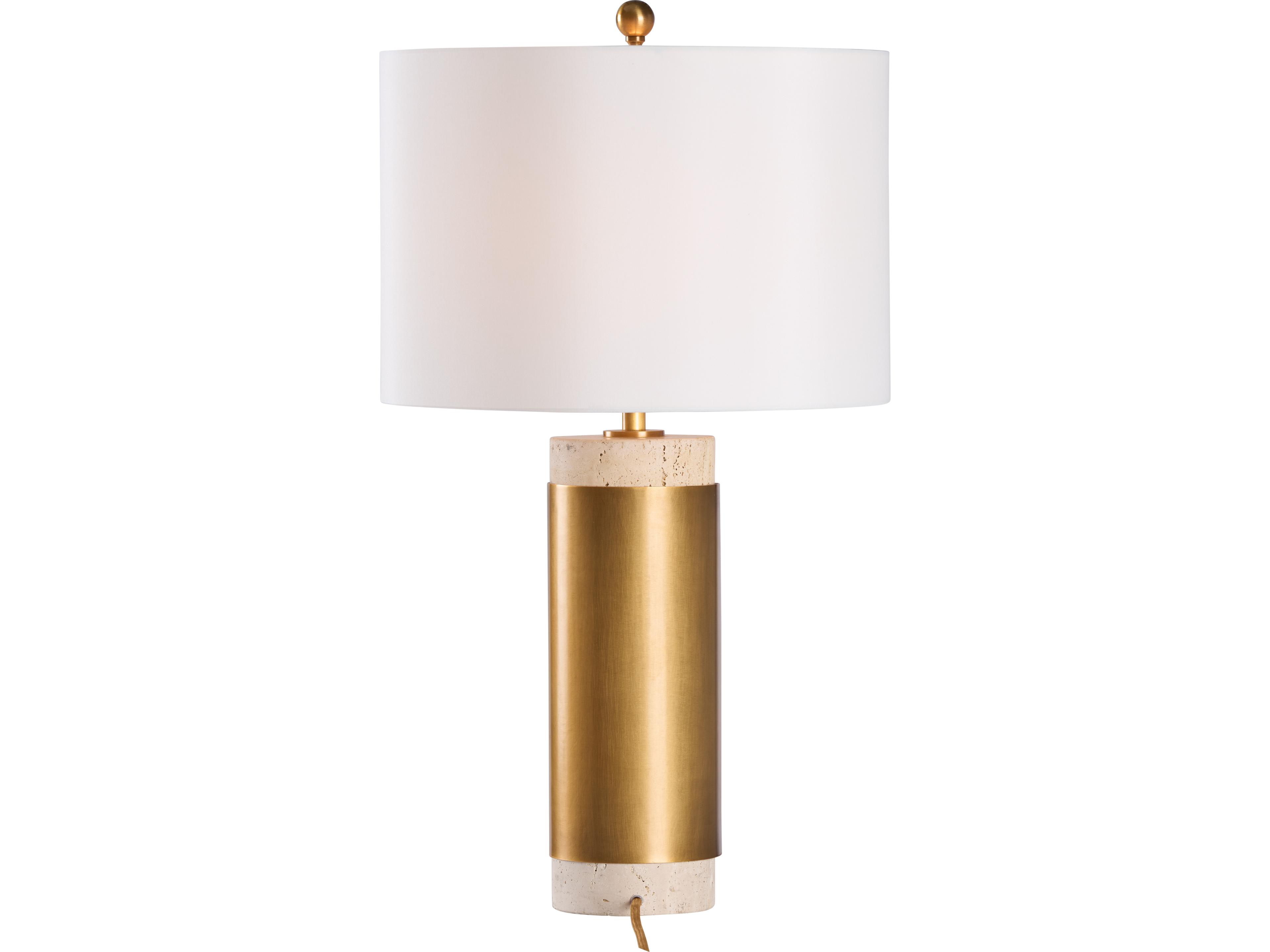 Wildwood Natural White Antique Gold Table Lamp