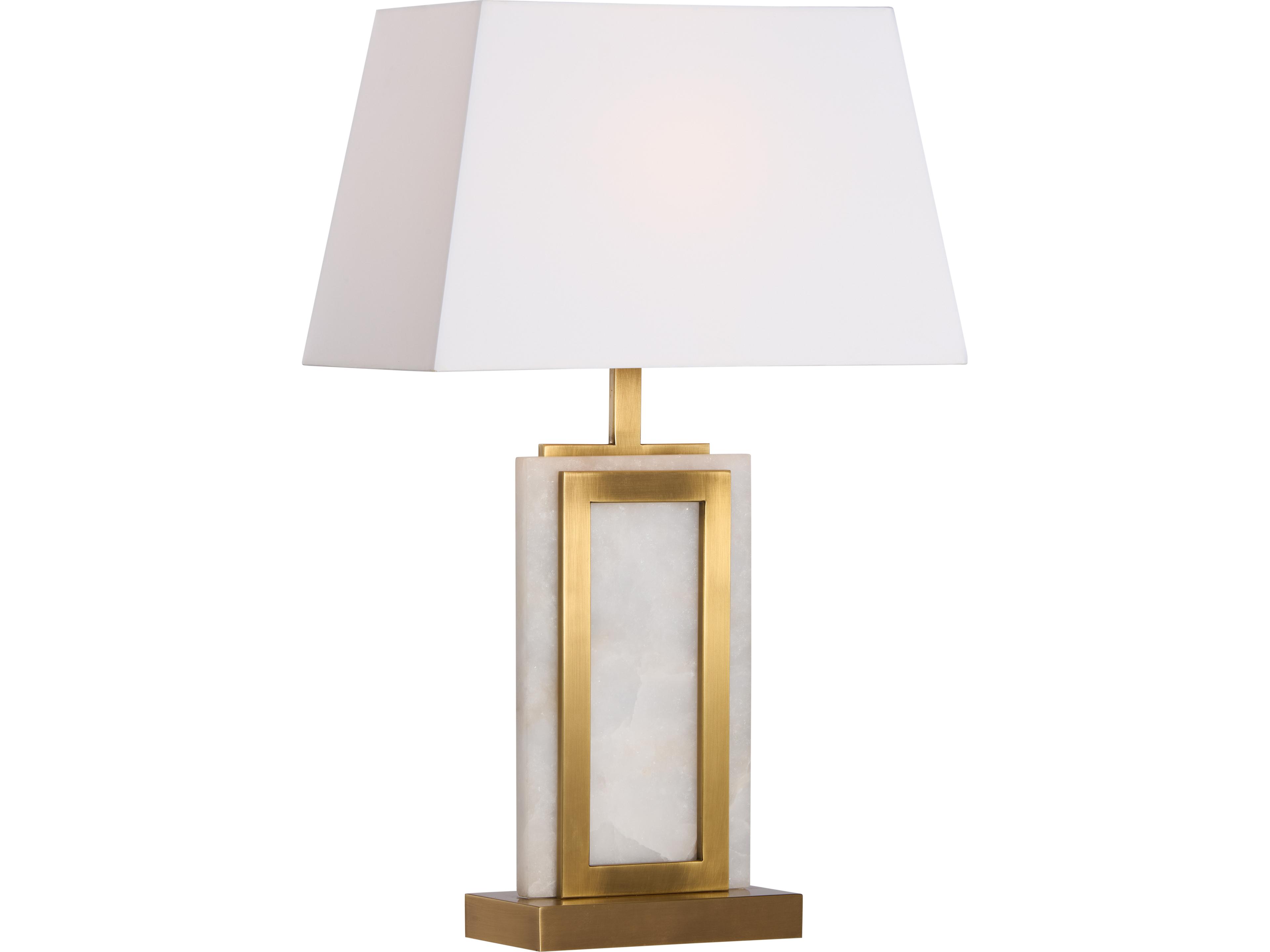 Wildwood Natural White Antique Brass Table Lamp