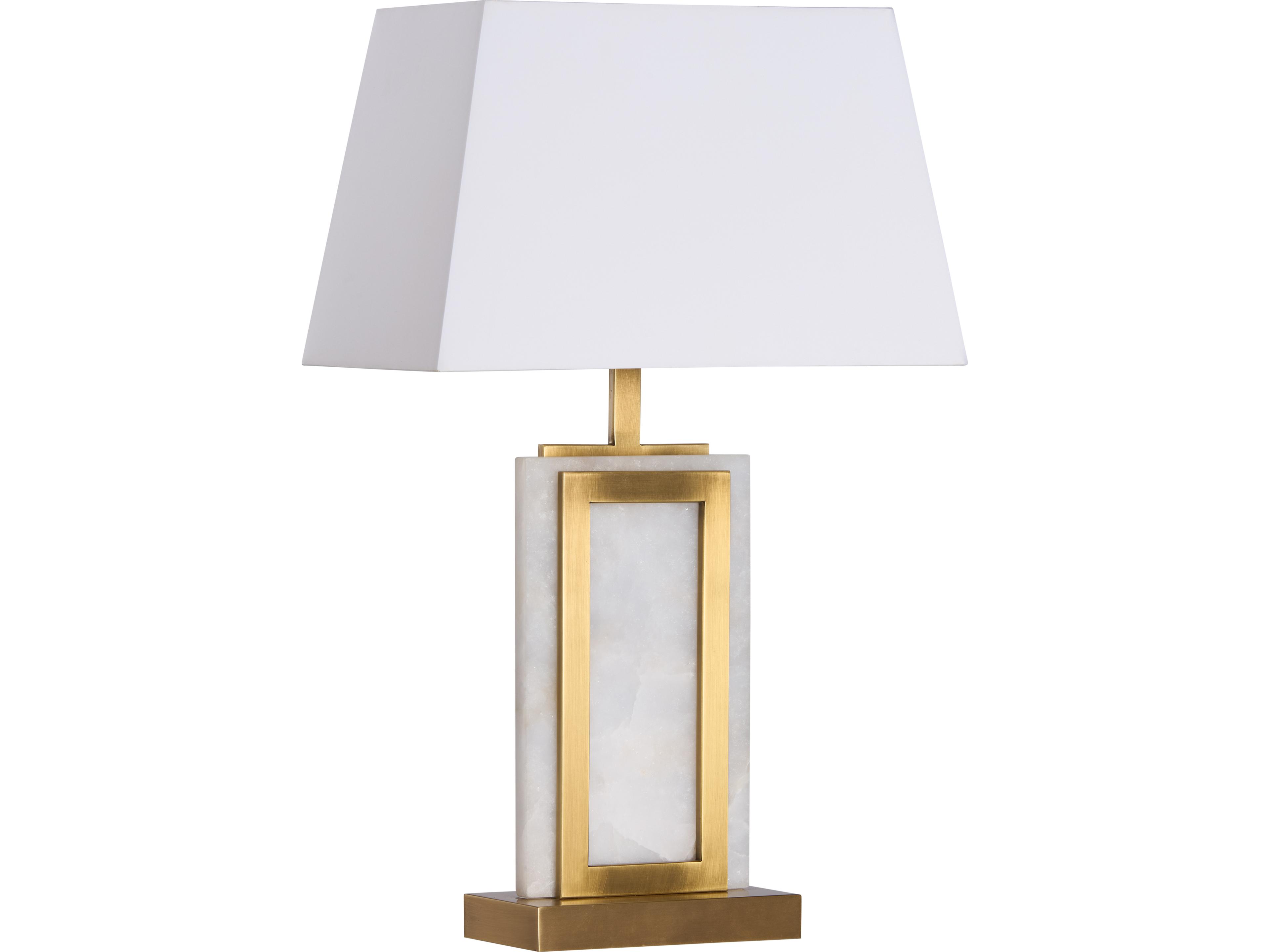 Wildwood Natural White Antique Brass Table Lamp