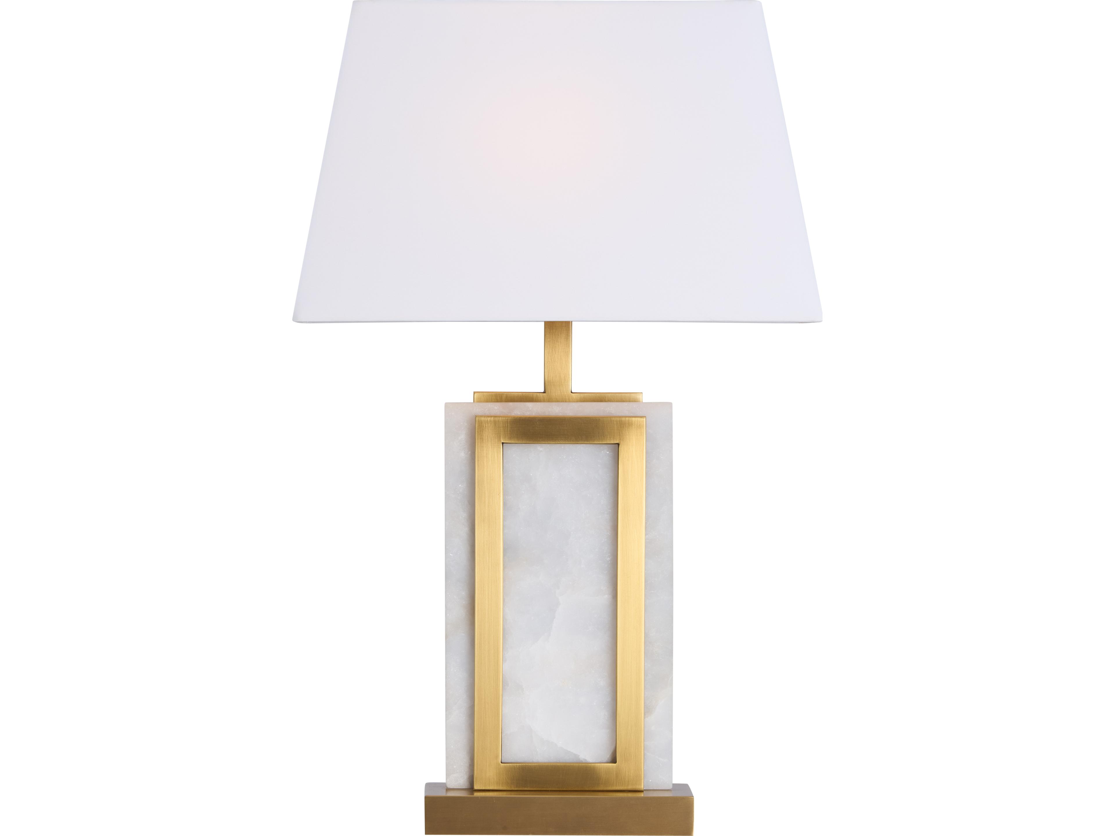 Wildwood Natural White Antique Brass Table Lamp