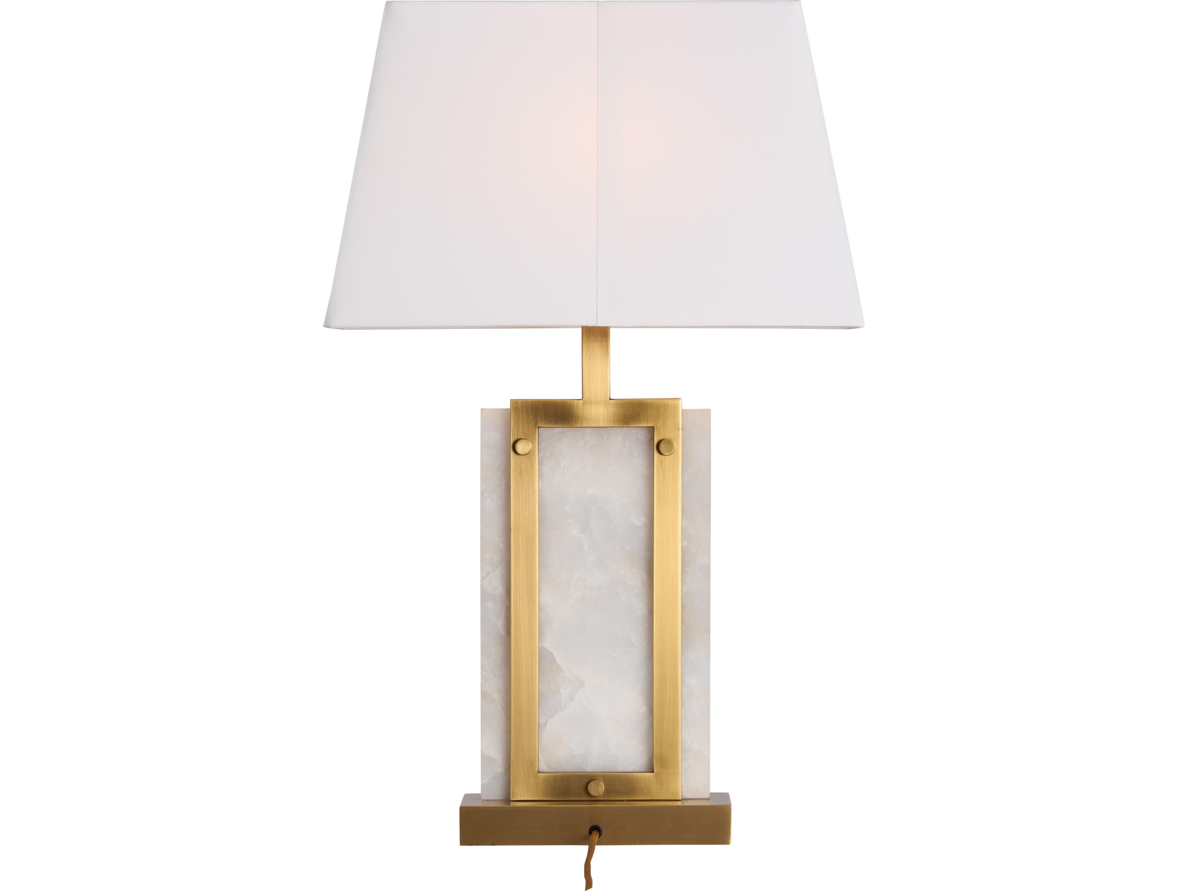 Wildwood Natural White Antique Brass Table Lamp