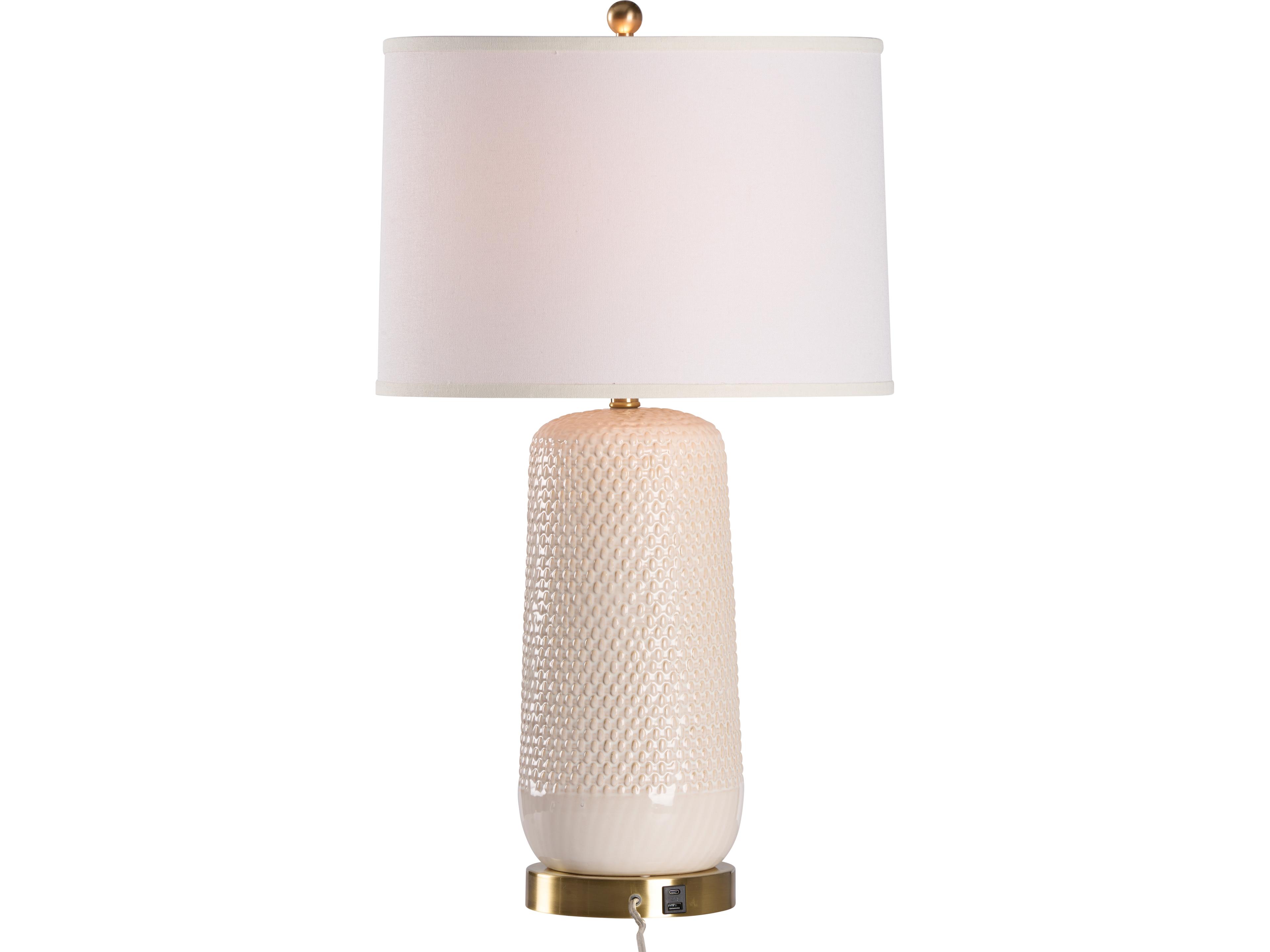 Wildwood Cream Antique Brass White Table Lamp