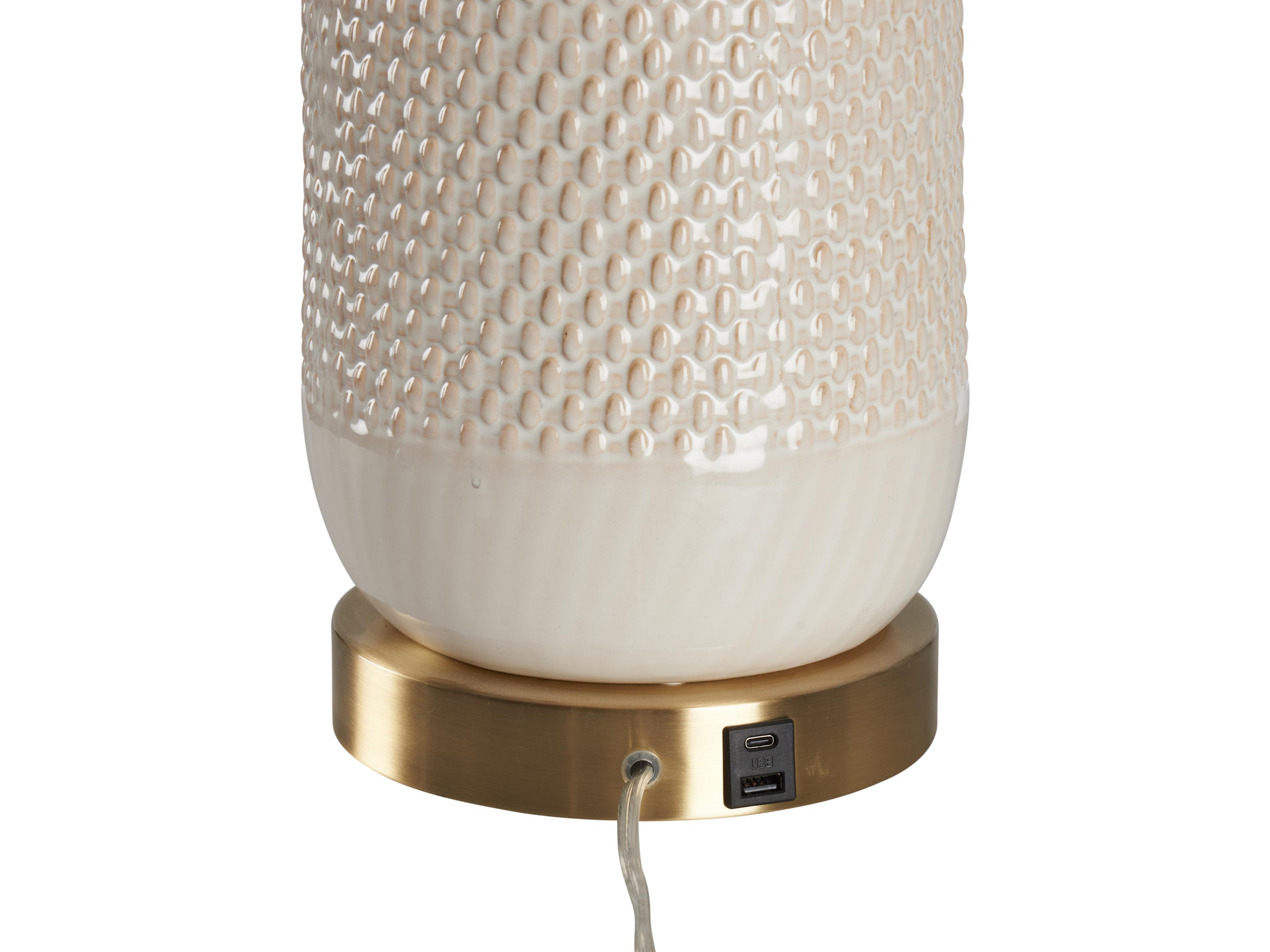 Wildwood Cream Antique Brass White Table Lamp
