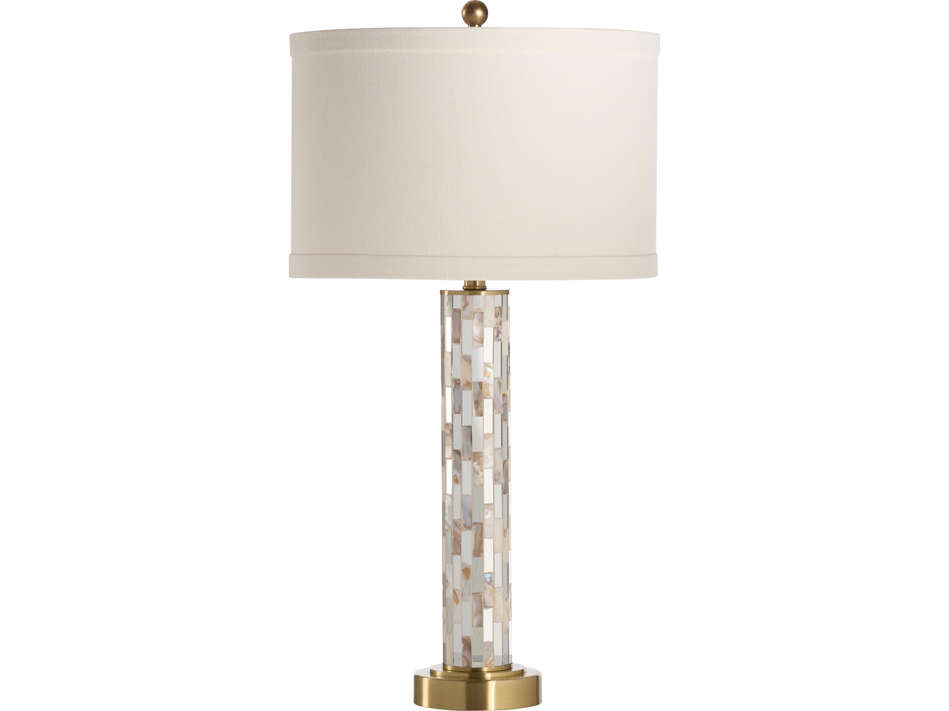 Wildwood Natural Brown Cream Antique Brass Buffet Lamp