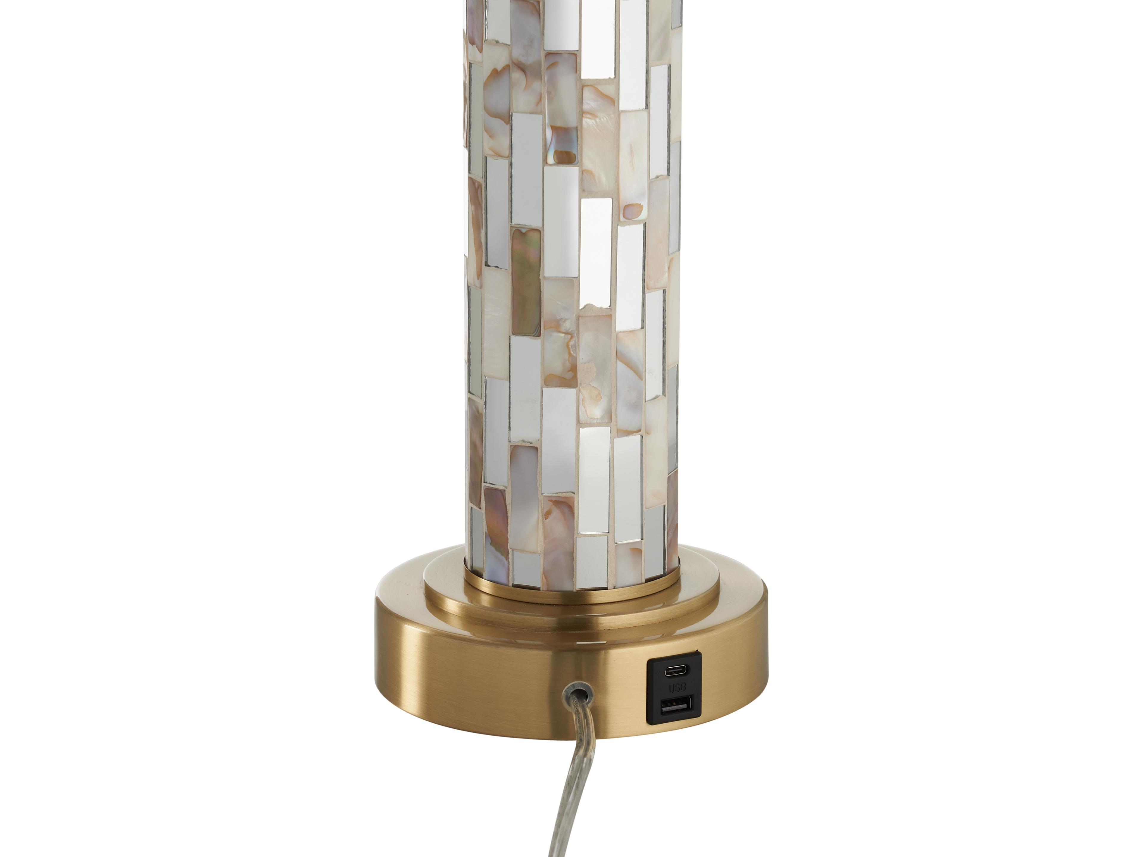 Wildwood Natural Brown Cream Antique Brass Buffet Lamp