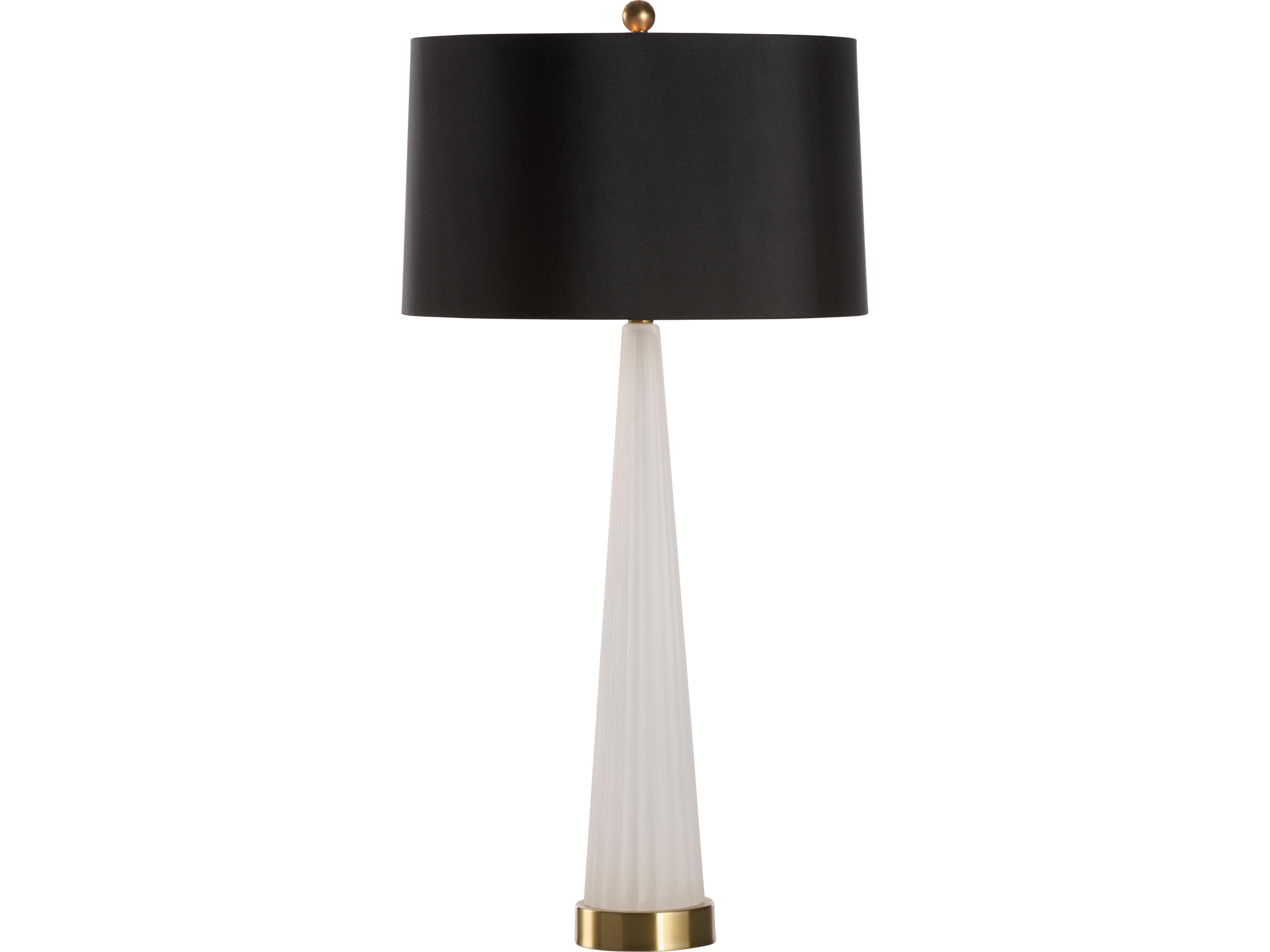 Wildwood Frosted Antique Brass Buffet Lamp