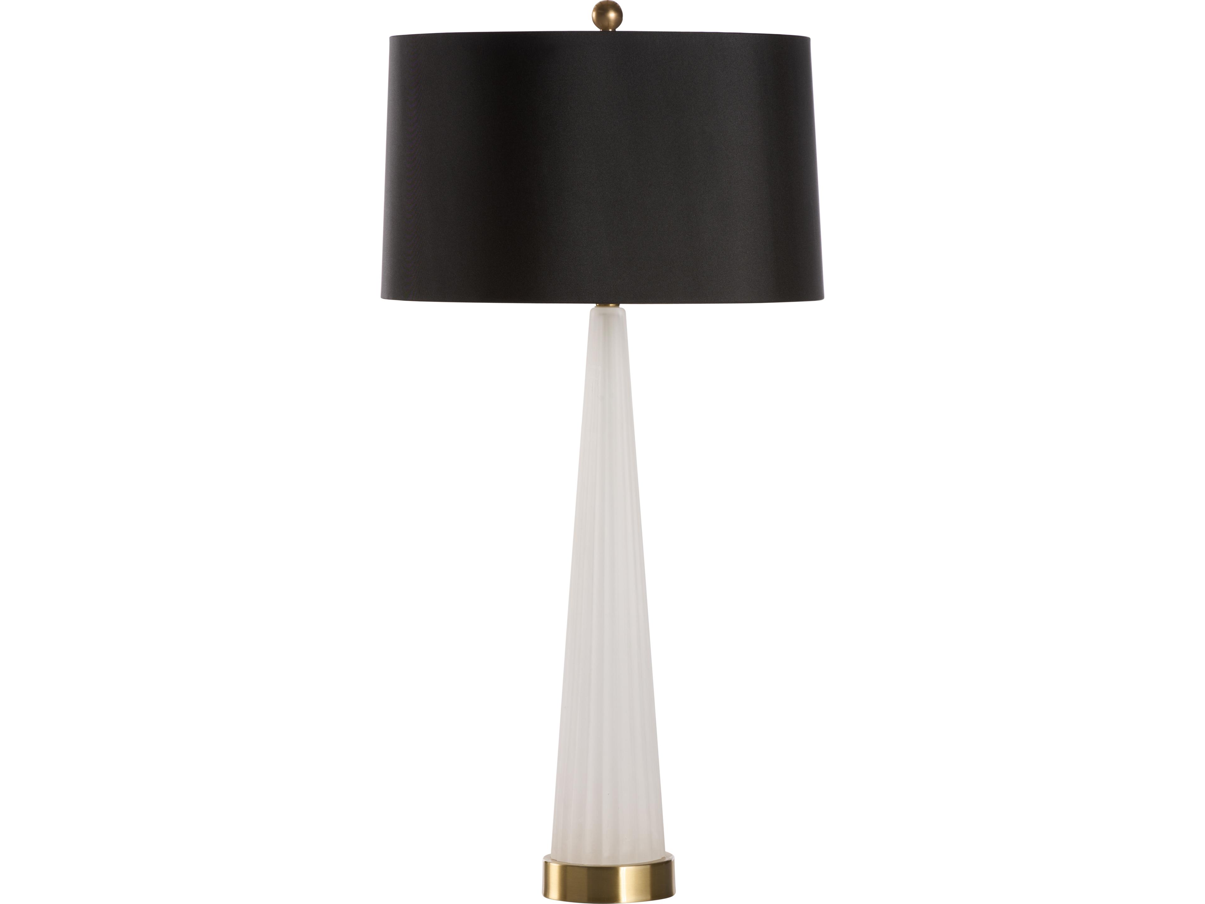 Wildwood Frosted Antique Brass Buffet Lamp