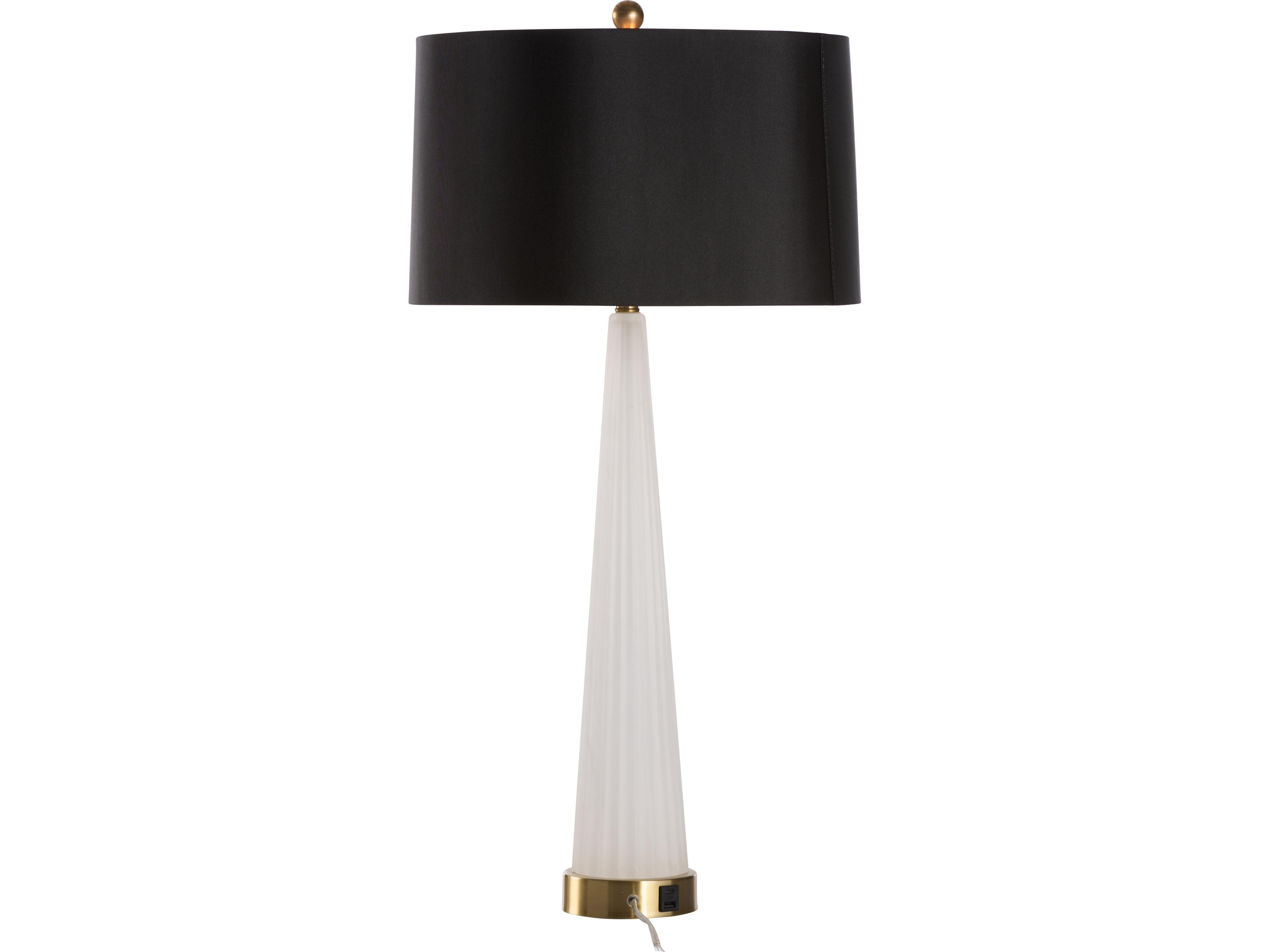 Wildwood Frosted Antique Brass Buffet Lamp