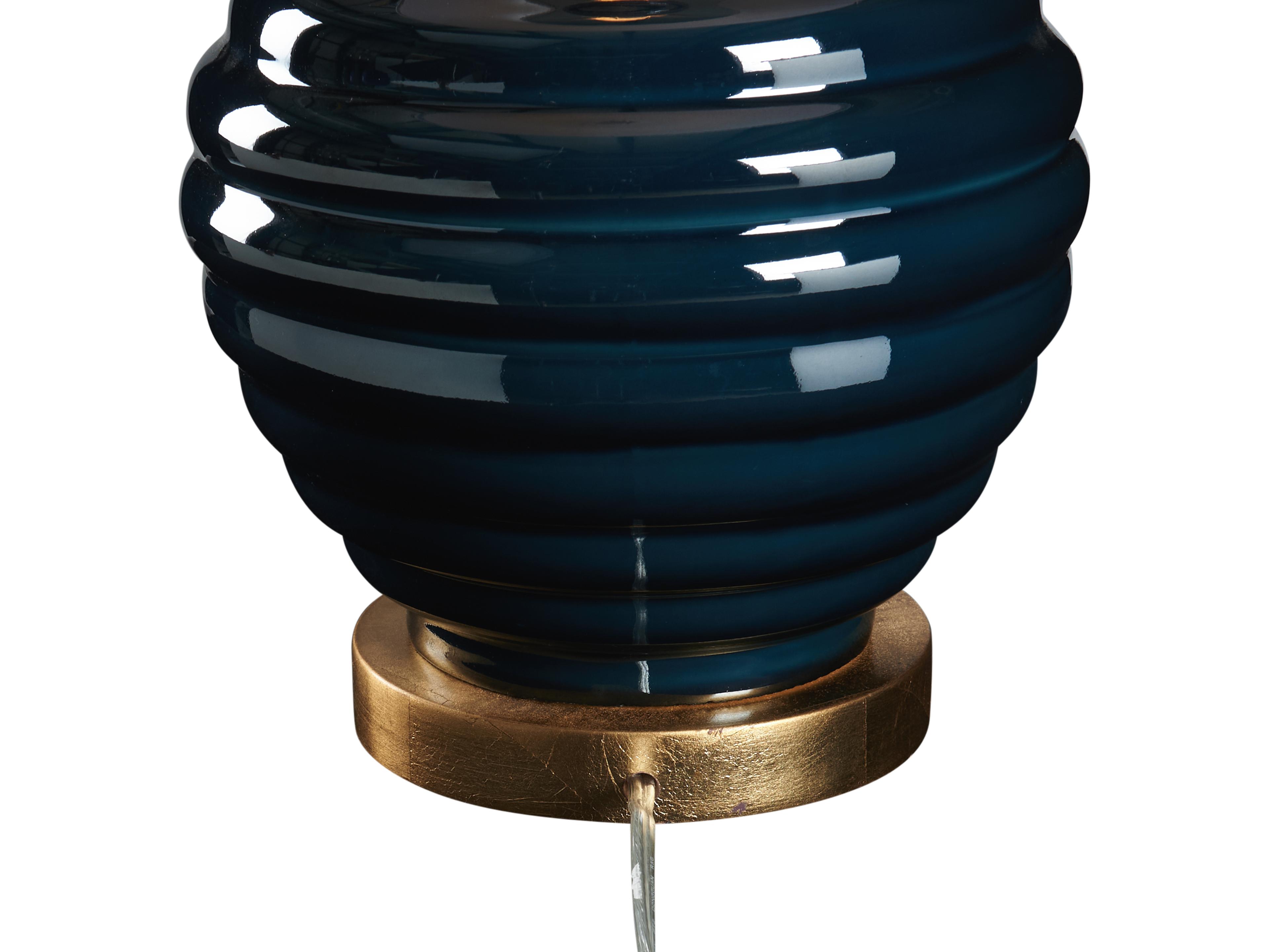 Wildwood Blue Glaze Antique Gold Leaf Buffet Lamp