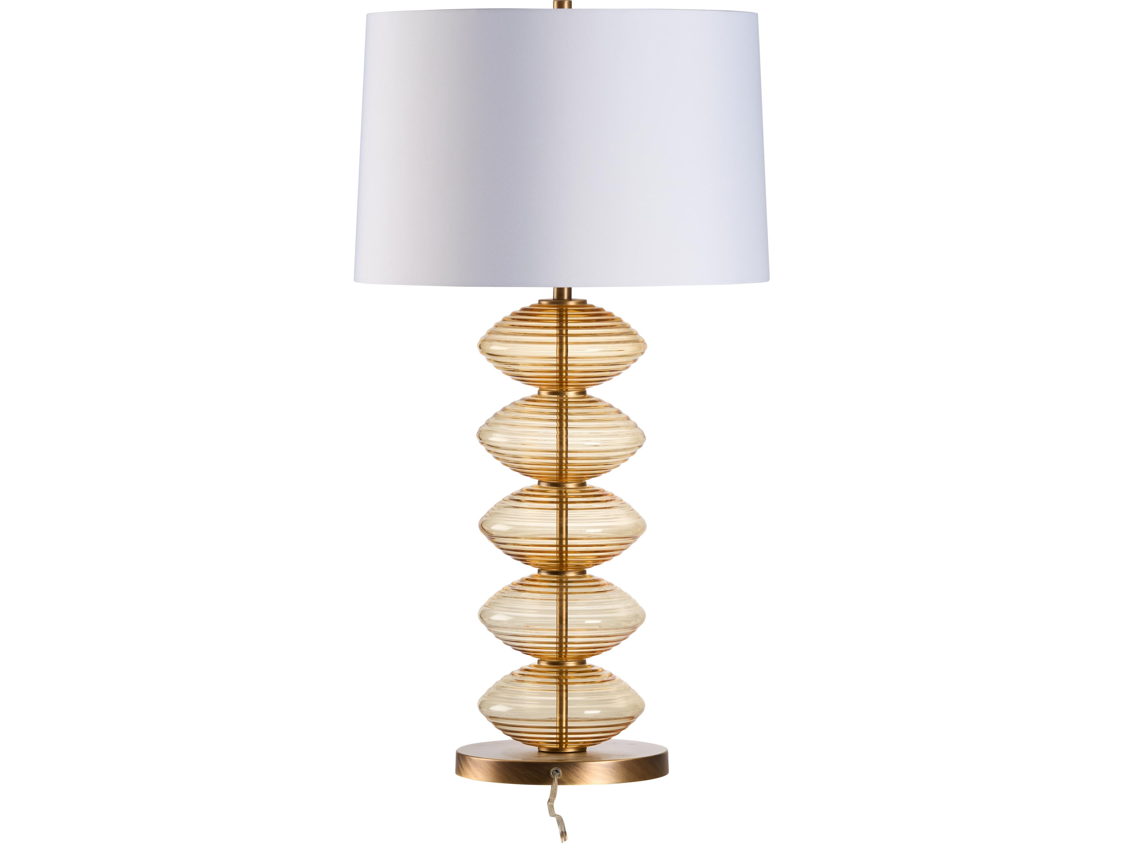 Wildwood Amber Antique Brass Buffet Lamp