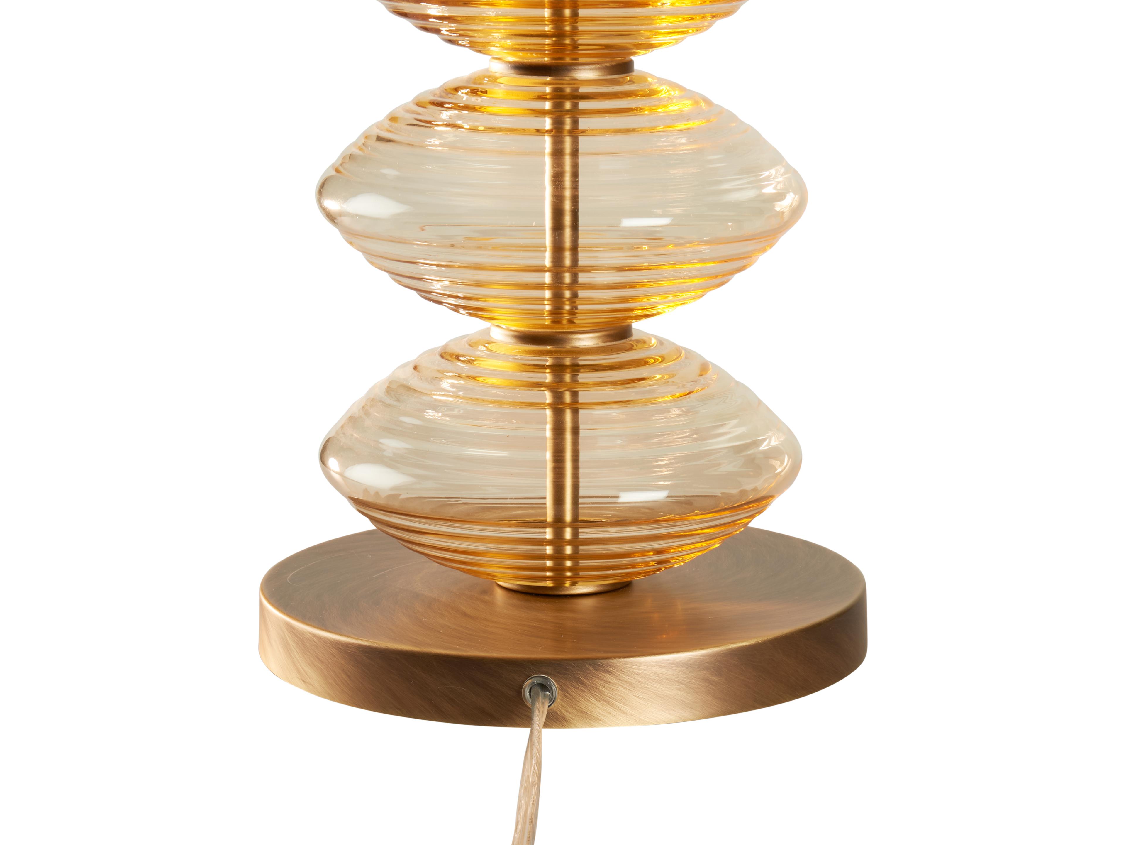 Wildwood Amber Antique Brass Buffet Lamp