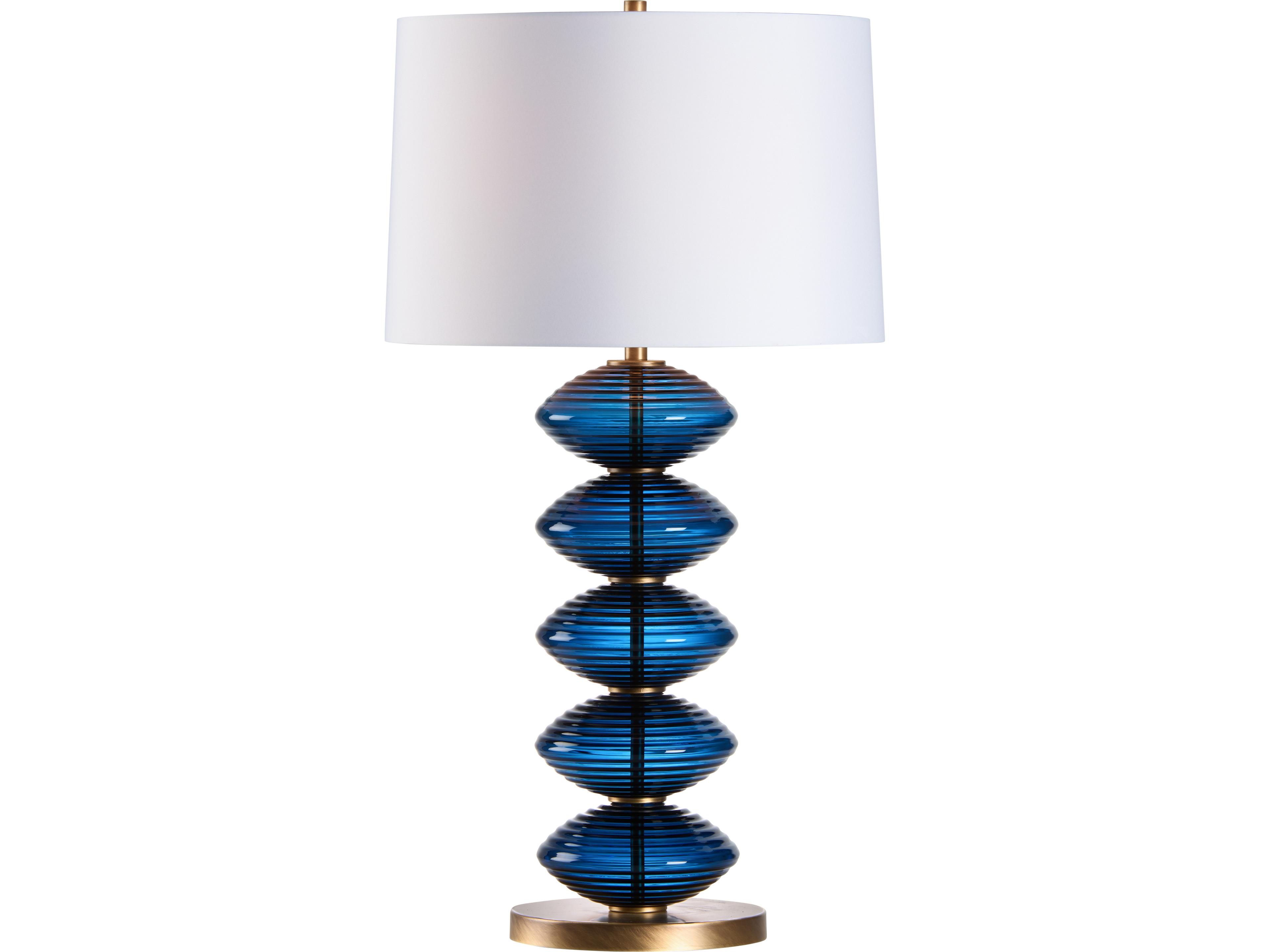 Blue Avio Antique Brass Buffet Lamp