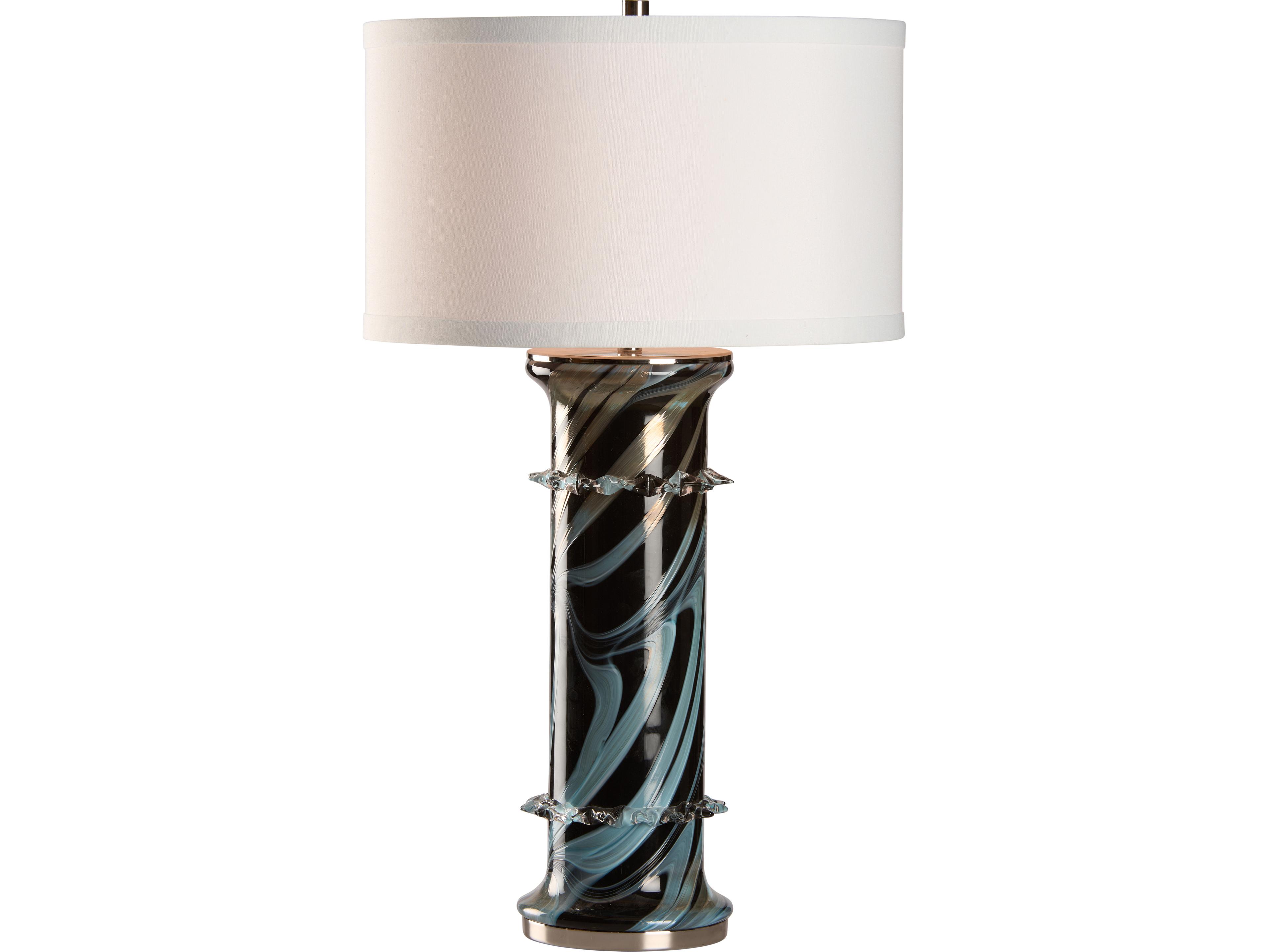 Wildwood Blue Black Swirl Polished Nickel Buffet Lamp
