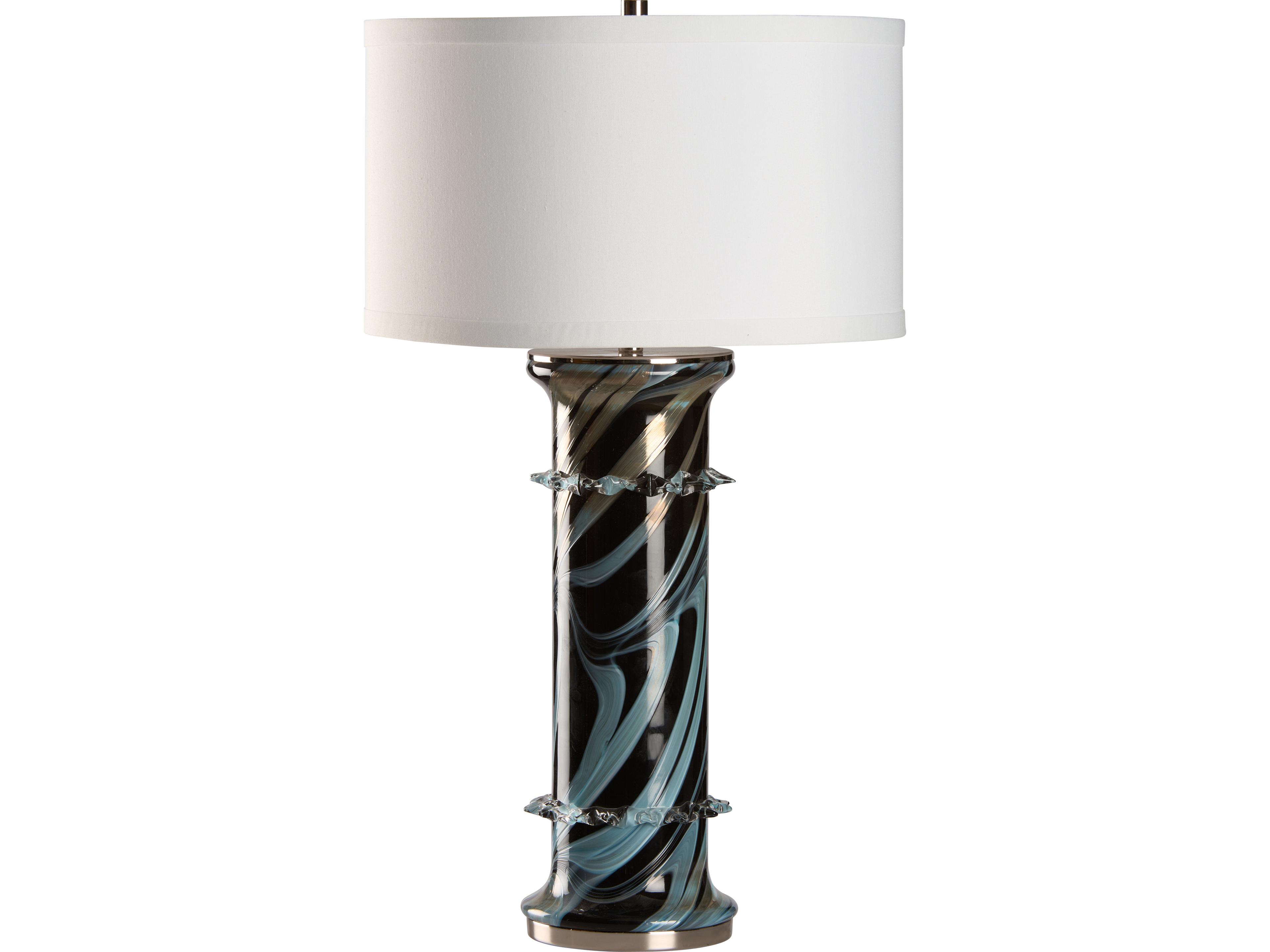 Wildwood Blue Black Swirl Polished Nickel Buffet Lamp