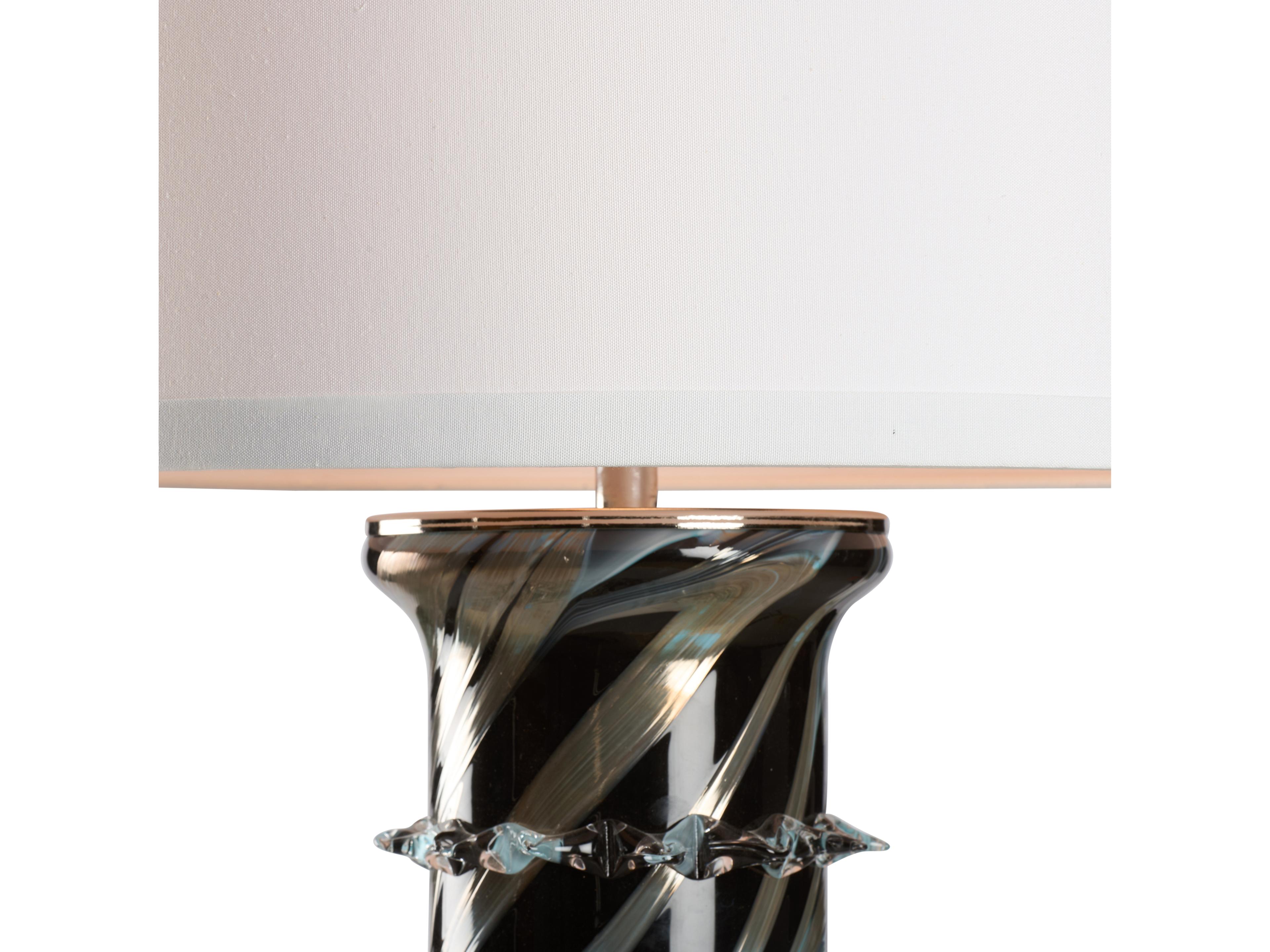 Wildwood Blue Black Swirl Polished Nickel Buffet Lamp