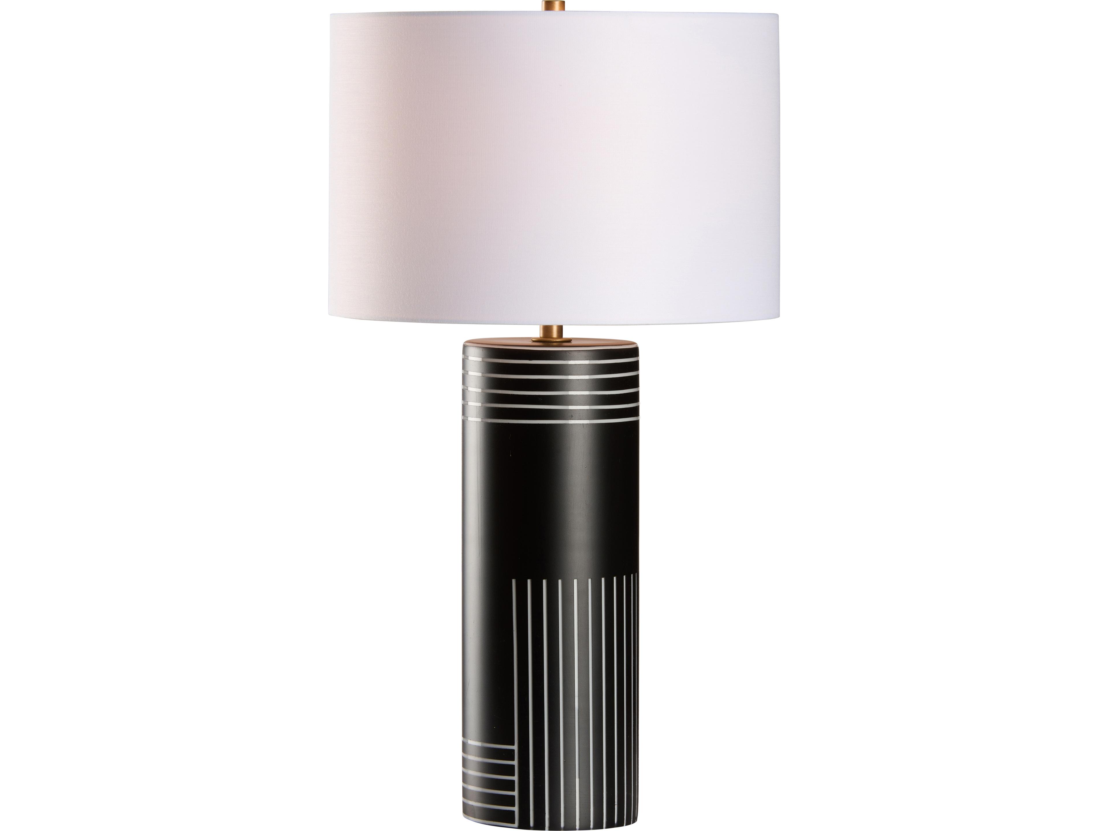 White Black Decal Table Lamp