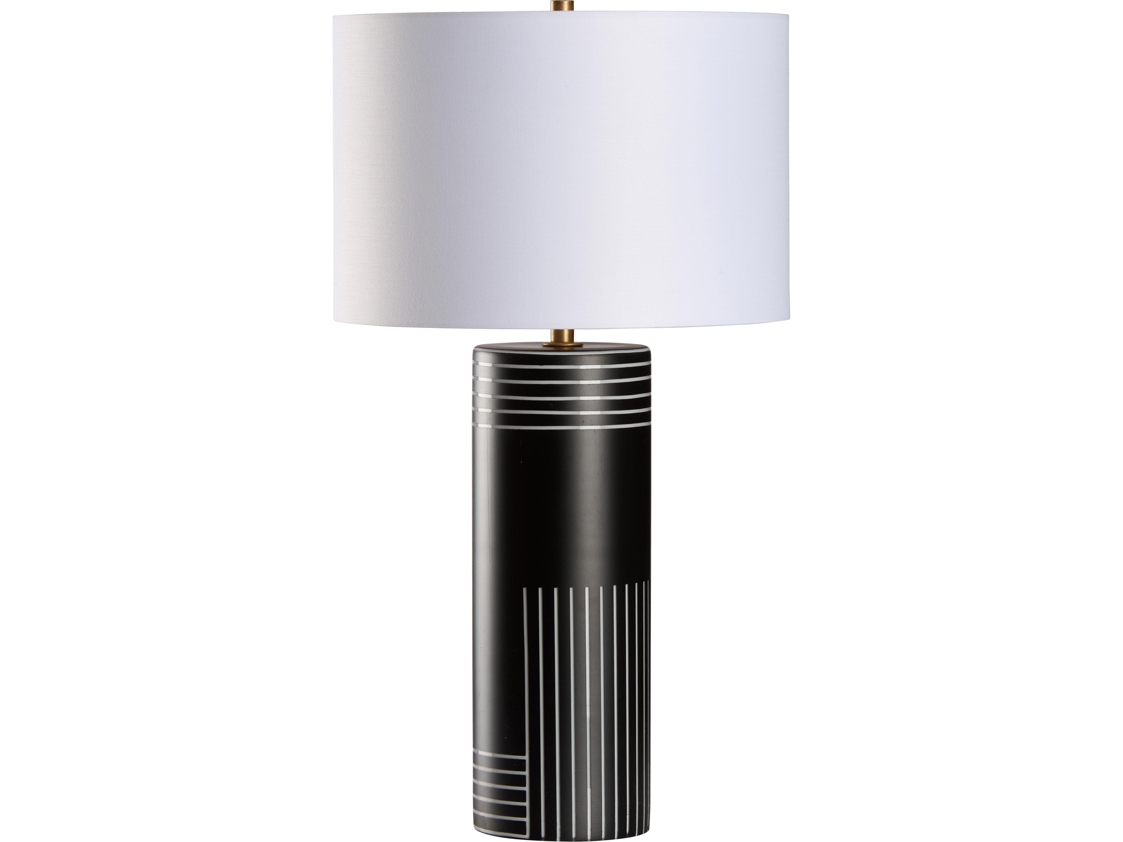 Wildwood White Black Decal Table Lamp