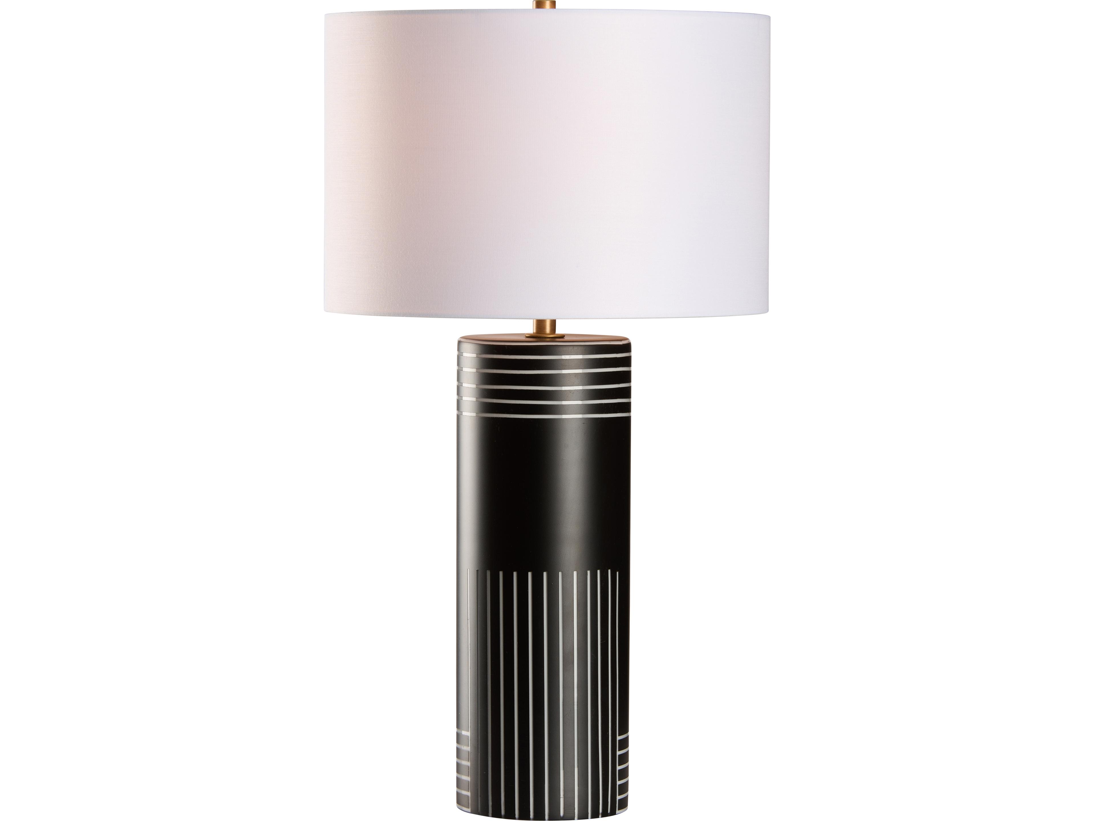 Wildwood White Black Decal Table Lamp