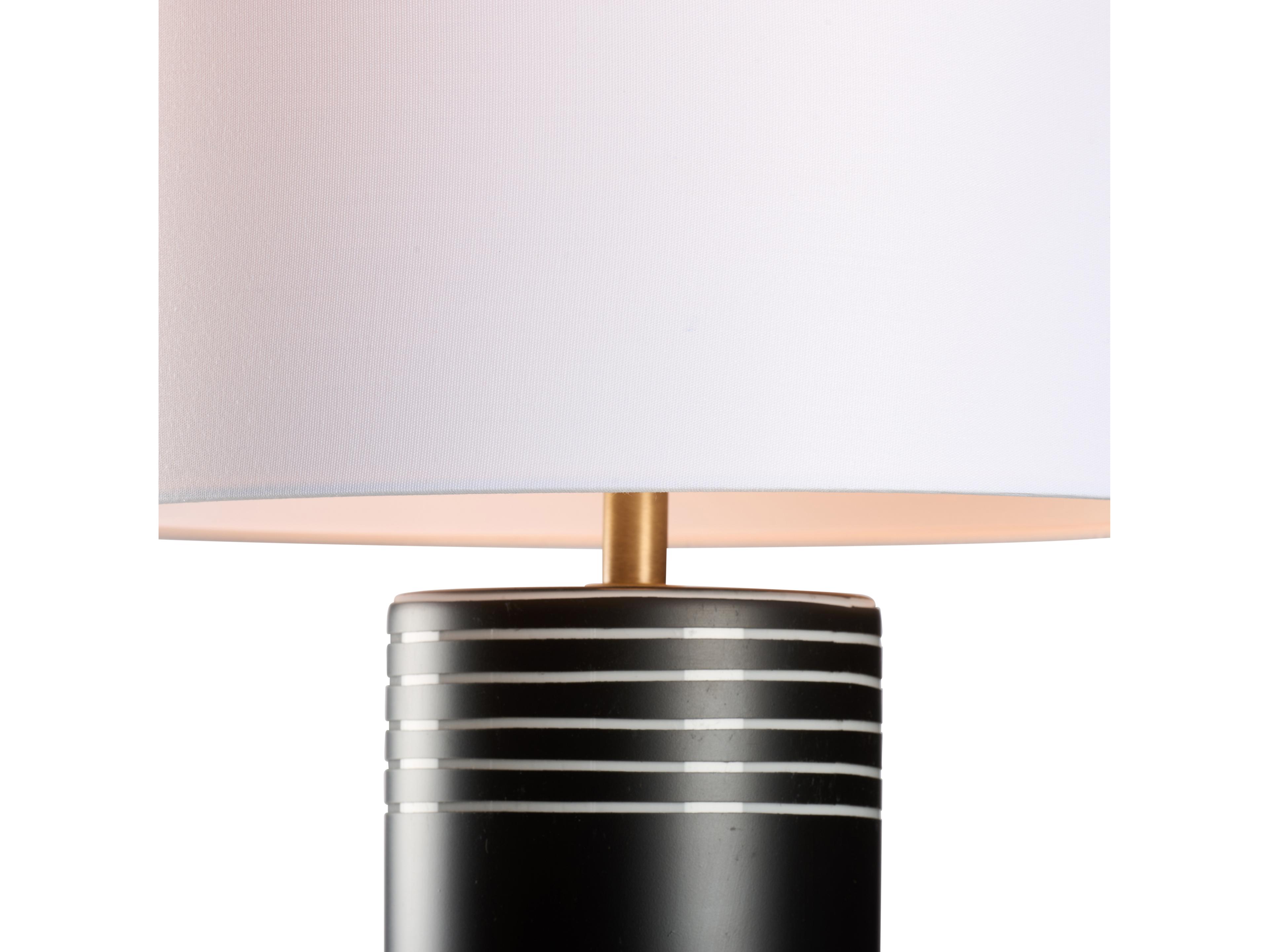 Wildwood White Black Decal Table Lamp