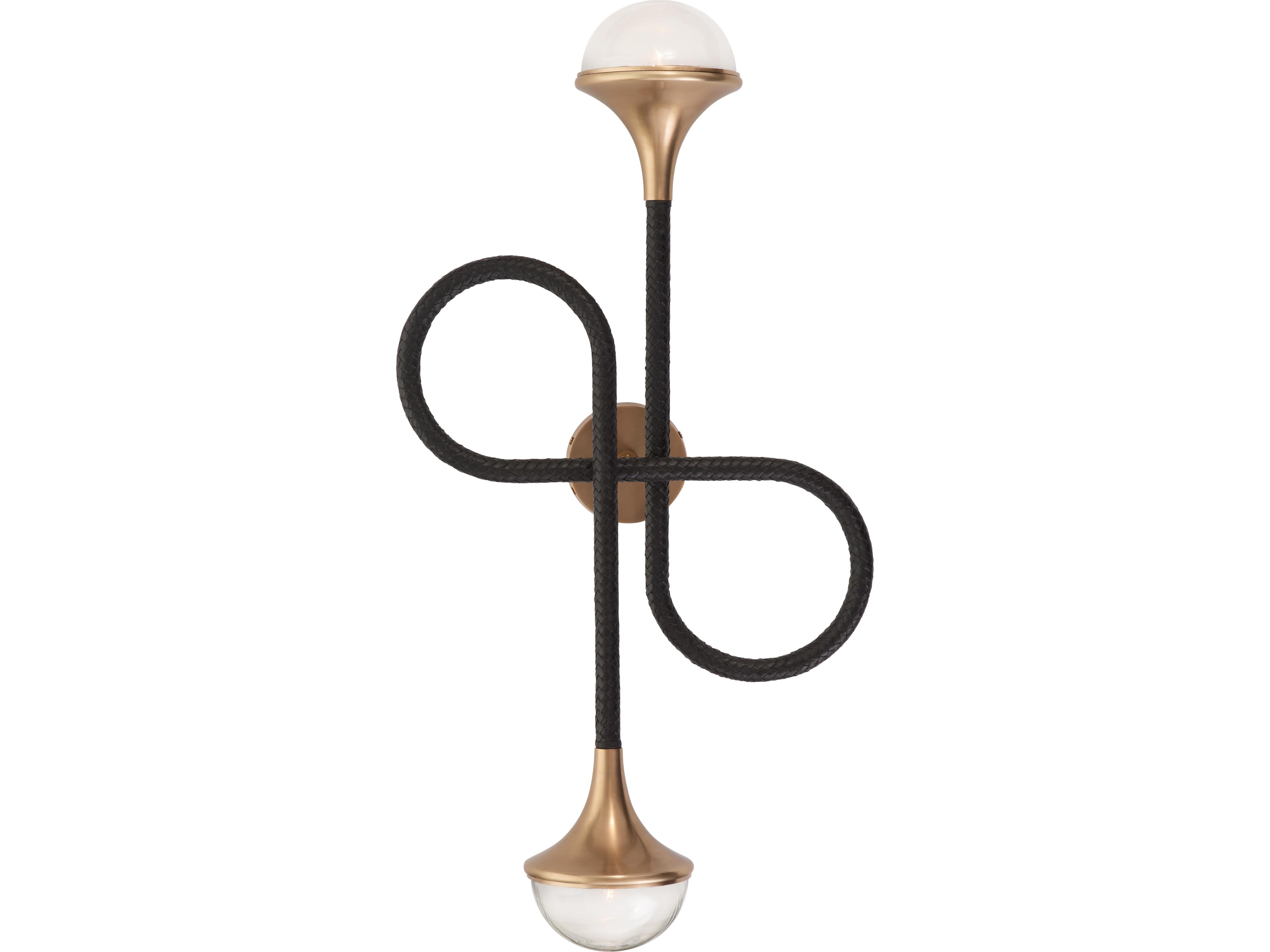 Black Antique Brass Clear Wall Sconce
