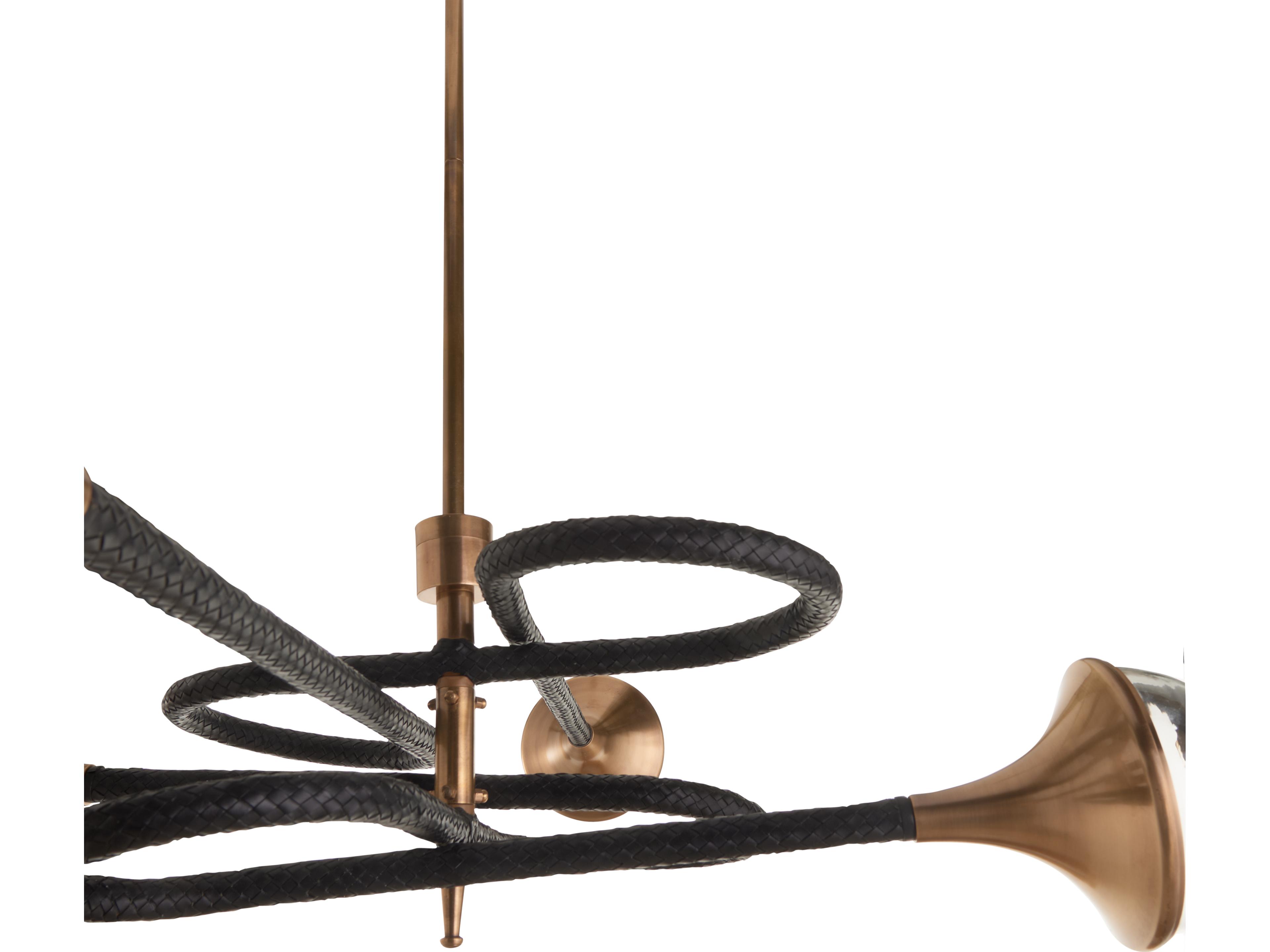 Wildwood 4-Light Black Antique Brass Clear Chandelier