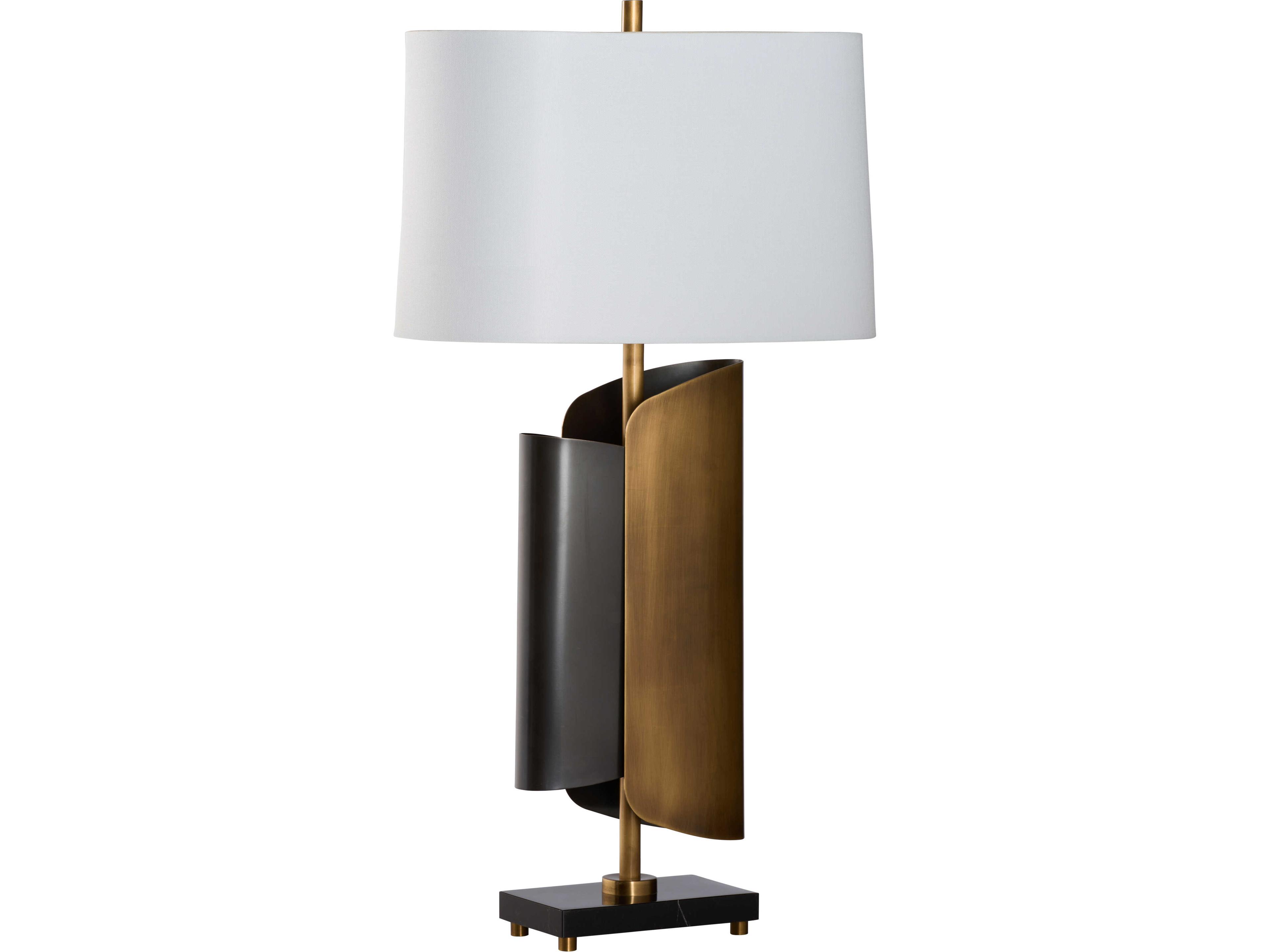 Wildwood Gold Linen Black Table Lamp