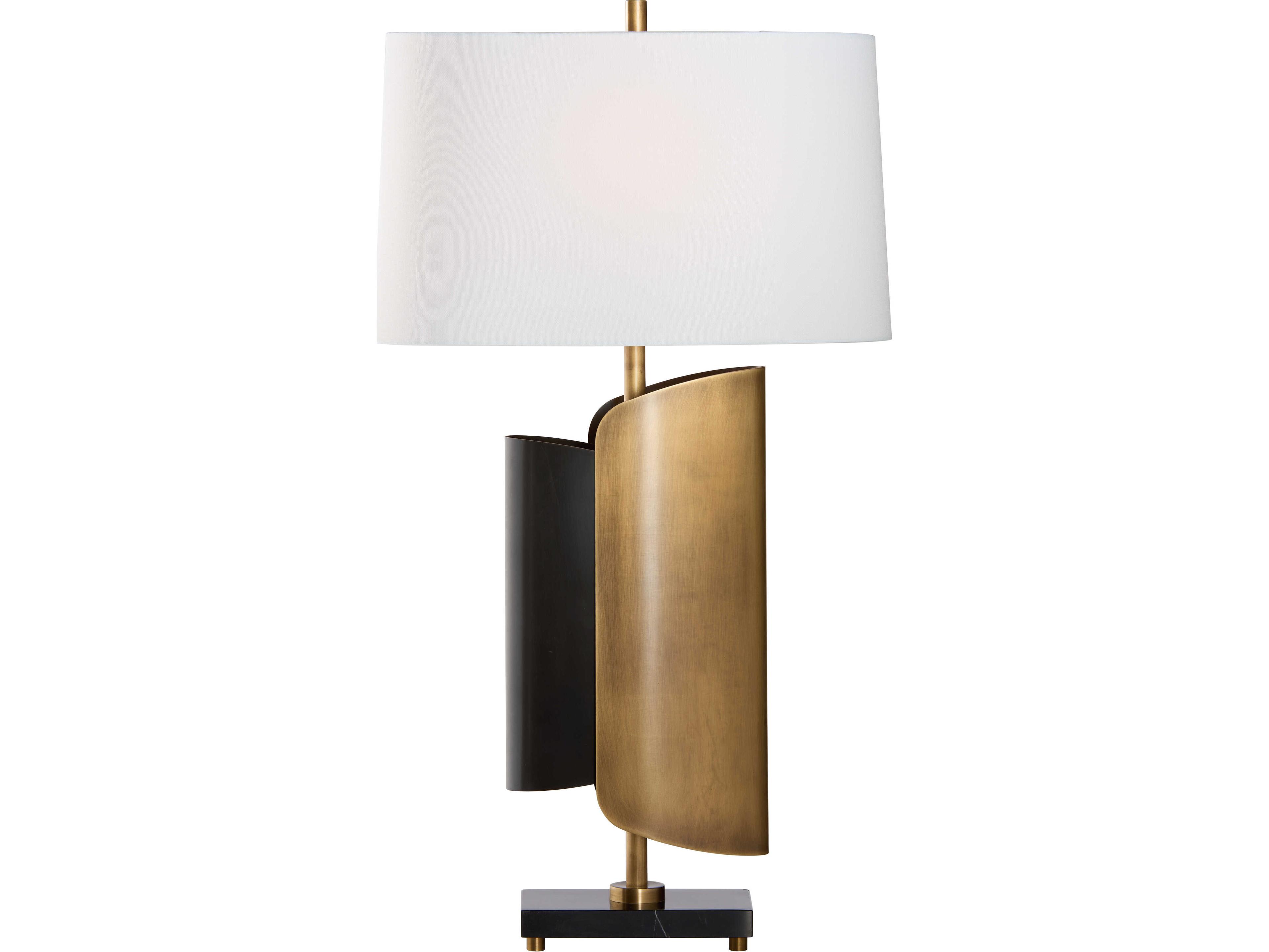 Wildwood Gold Linen Black Table Lamp