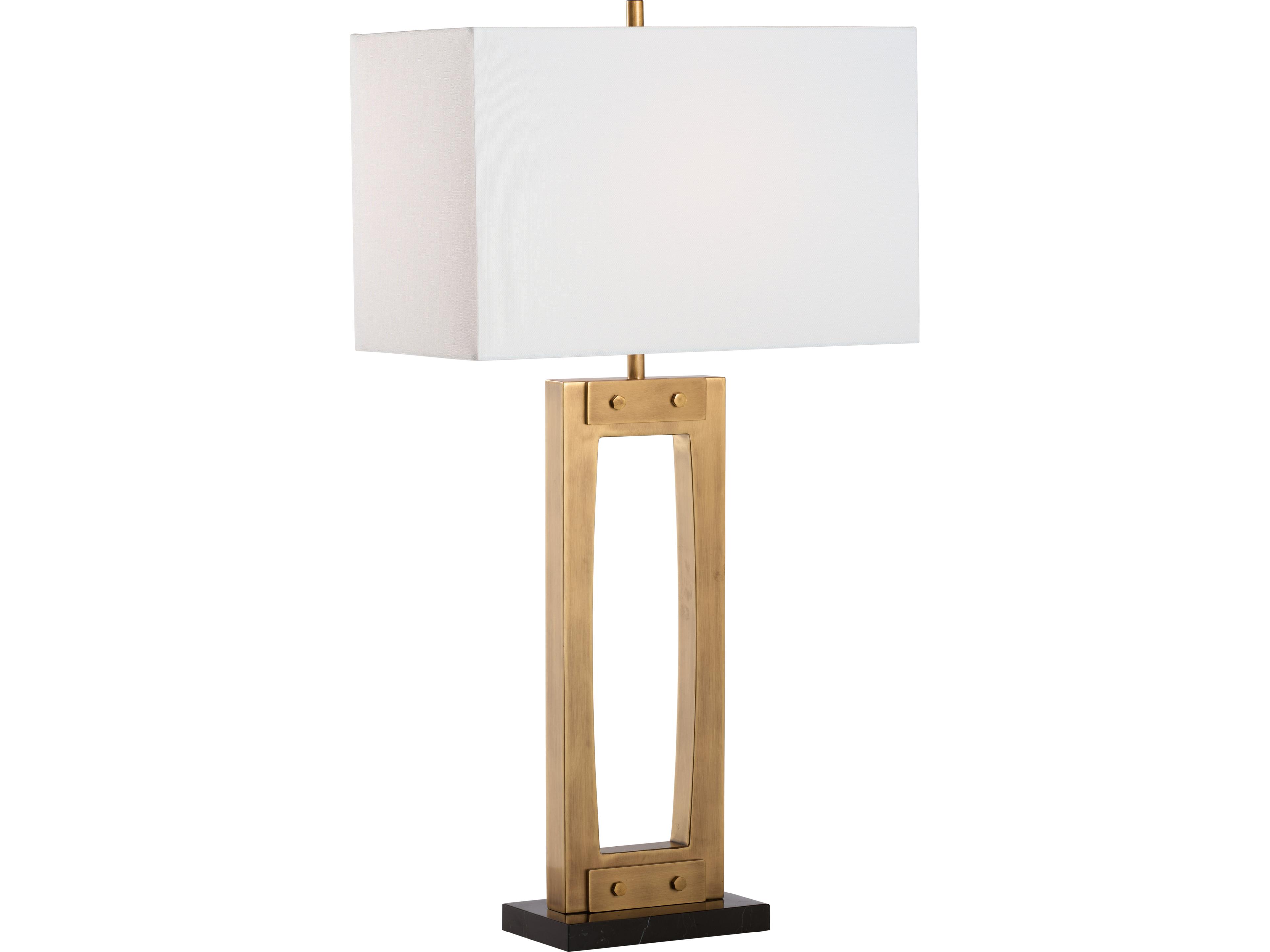 Antique Brass Natural Black Buffet Lamp