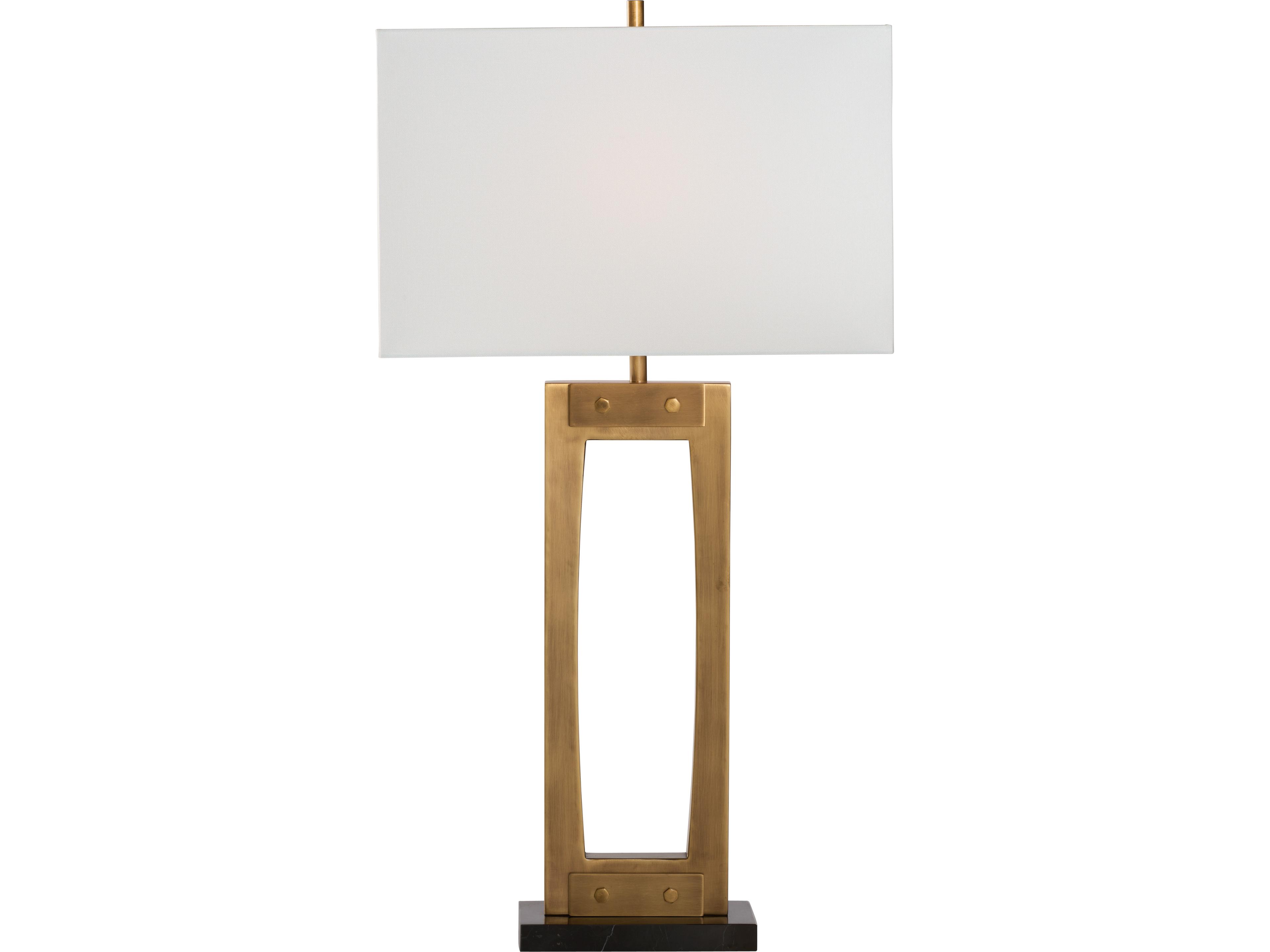 Wildwood Antique Brass Natural Black Buffet Lamp
