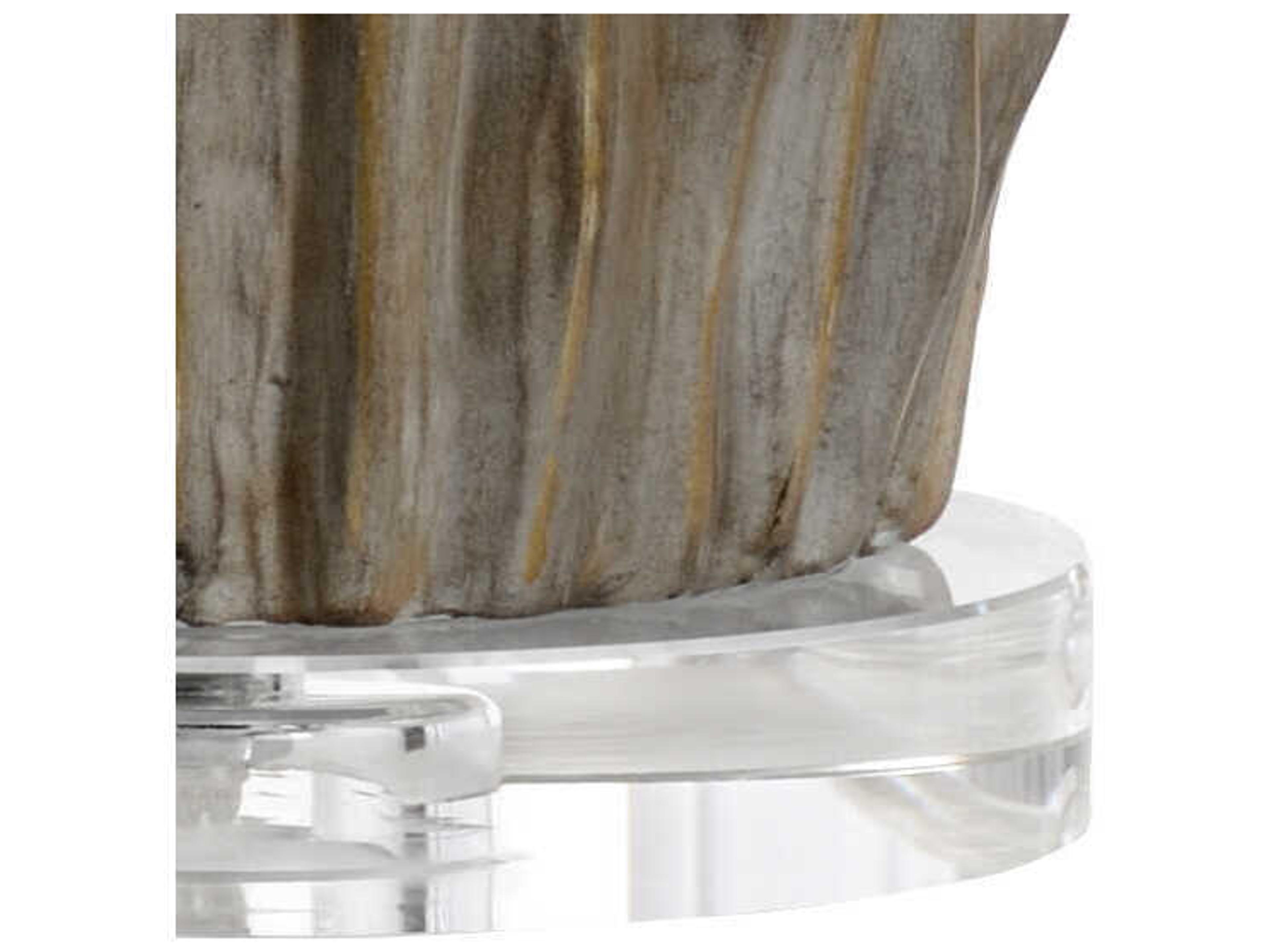 Wildwood Saguaro Gray Taupe Glaze Off White Linen Buffet Lamp