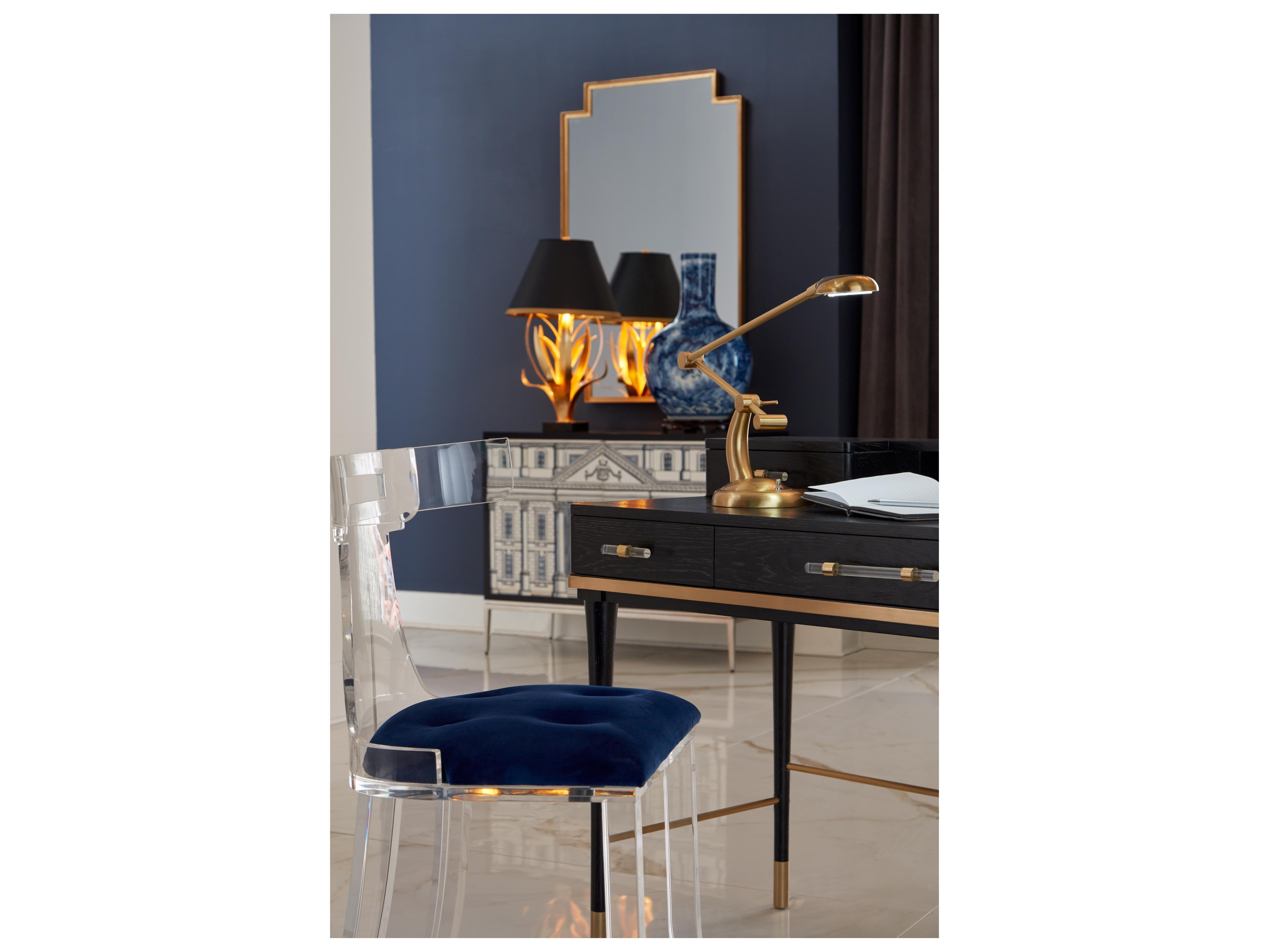 Wildwood Larry Laslo Antique Gold Leaf Natural Black Paper Table Lamp