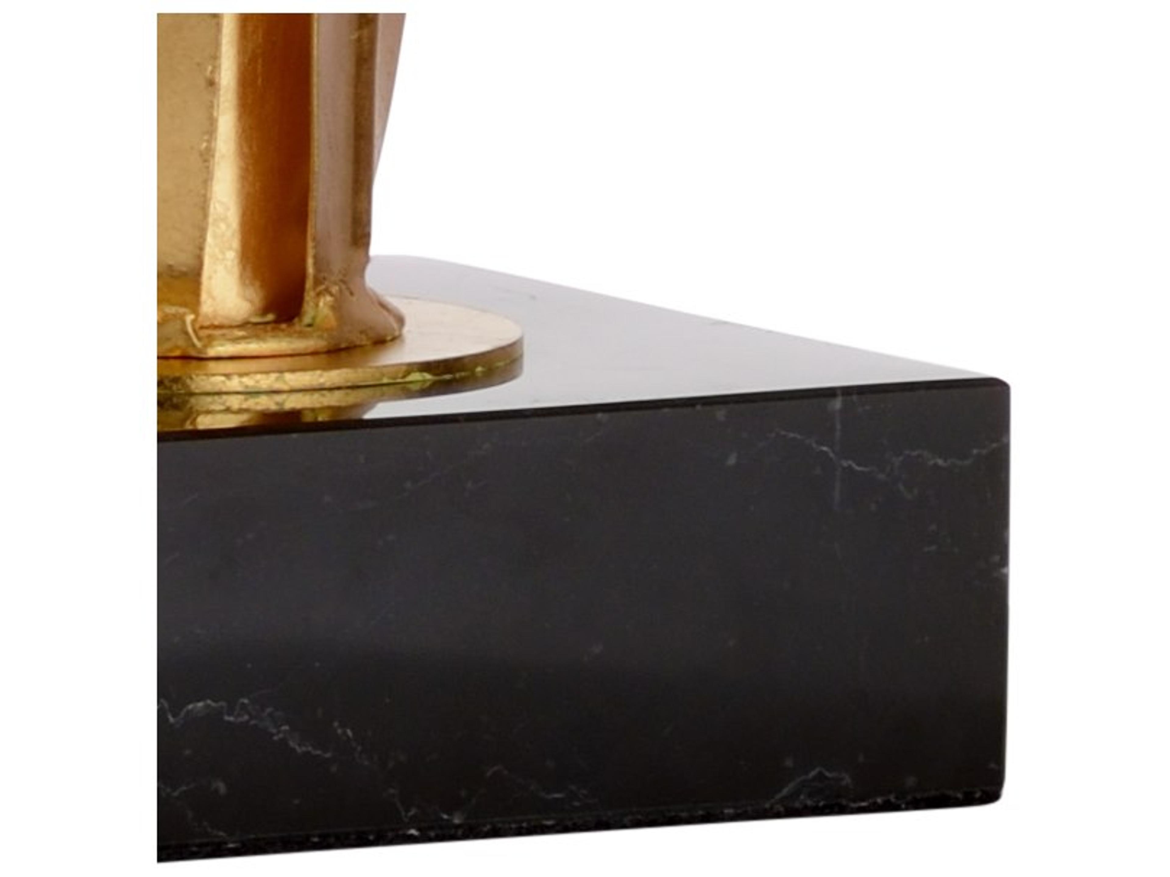 Wildwood Larry Laslo Antique Gold Leaf Natural Black Silkette Table Lamp