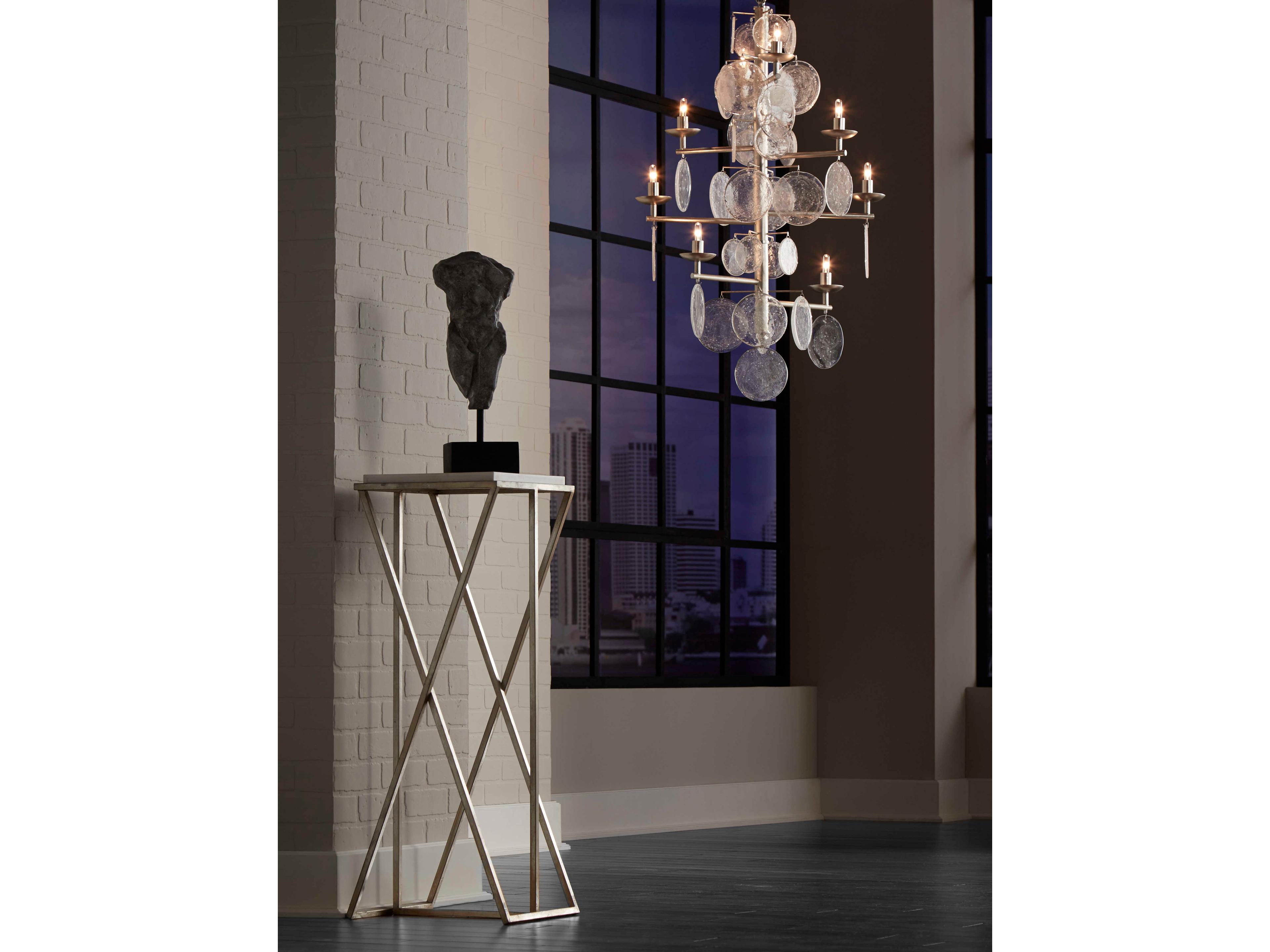 Wildwood Liza 8-Light Clear Silver Leaf Candelabra Tiered Chandelier