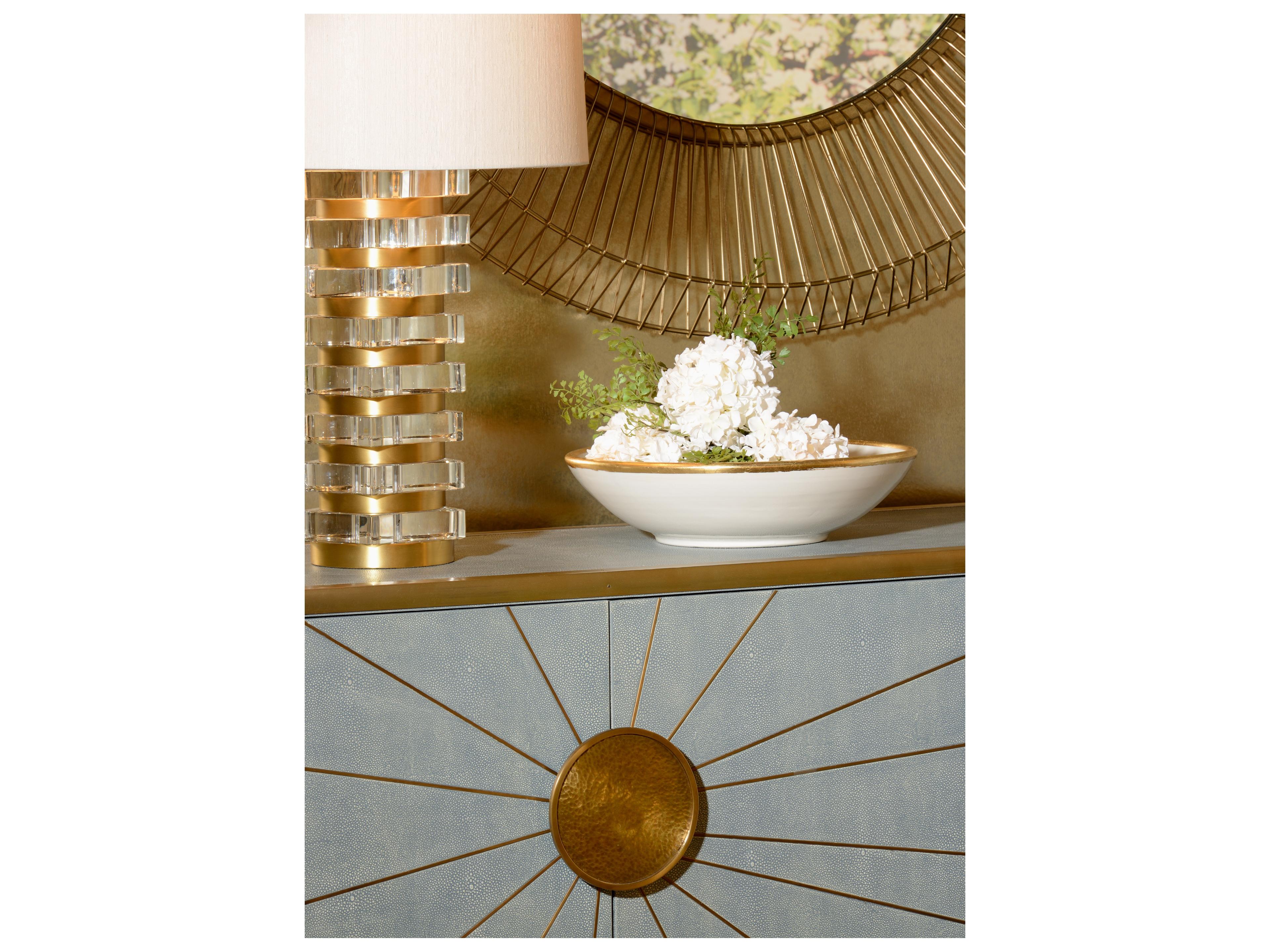 Wildwood Larry Laslo Clear Antique Raw Silk Gold Table Lamp