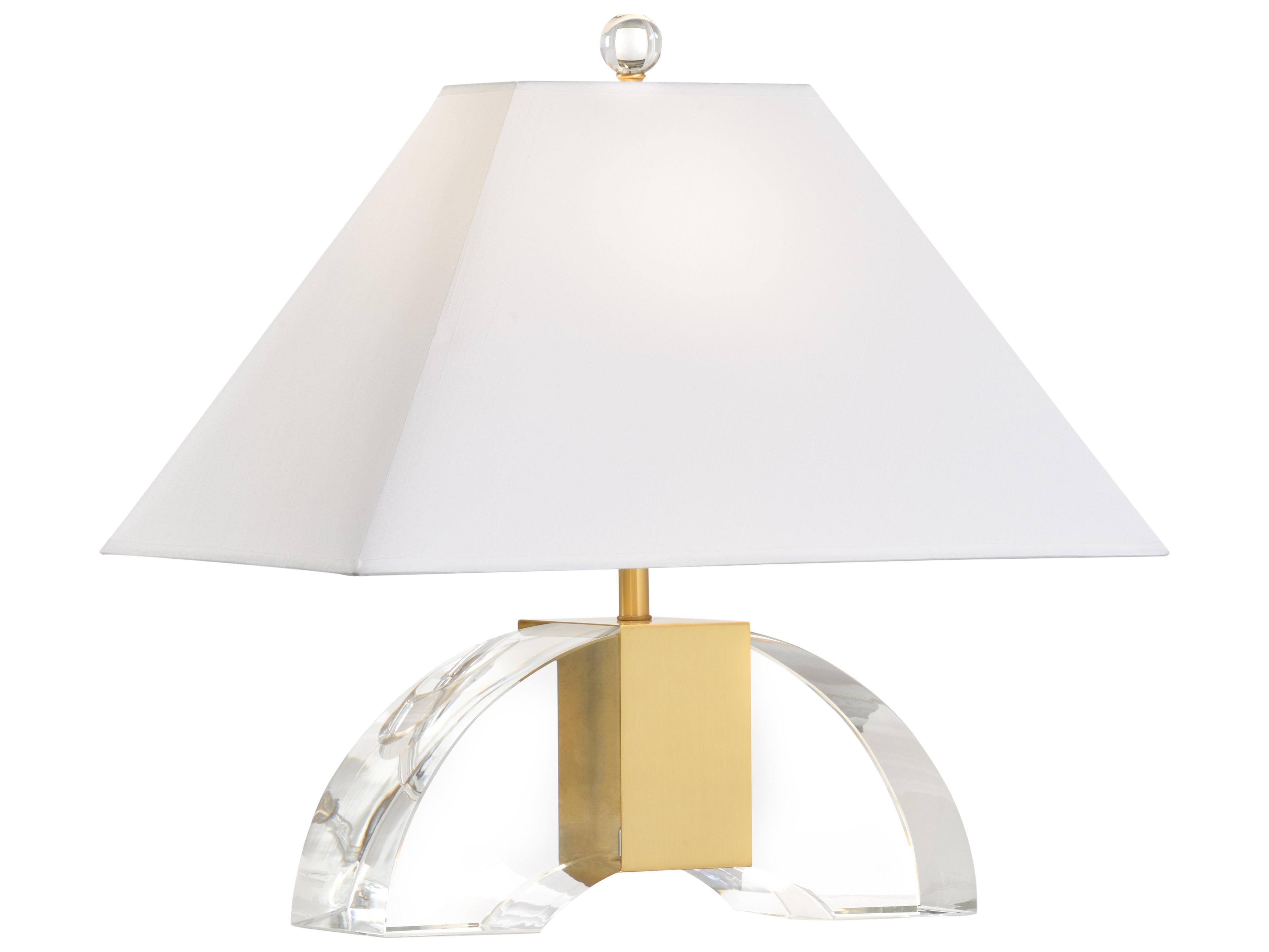 Matthew Frederick Clear Antique Silkette Brass Table Lamp